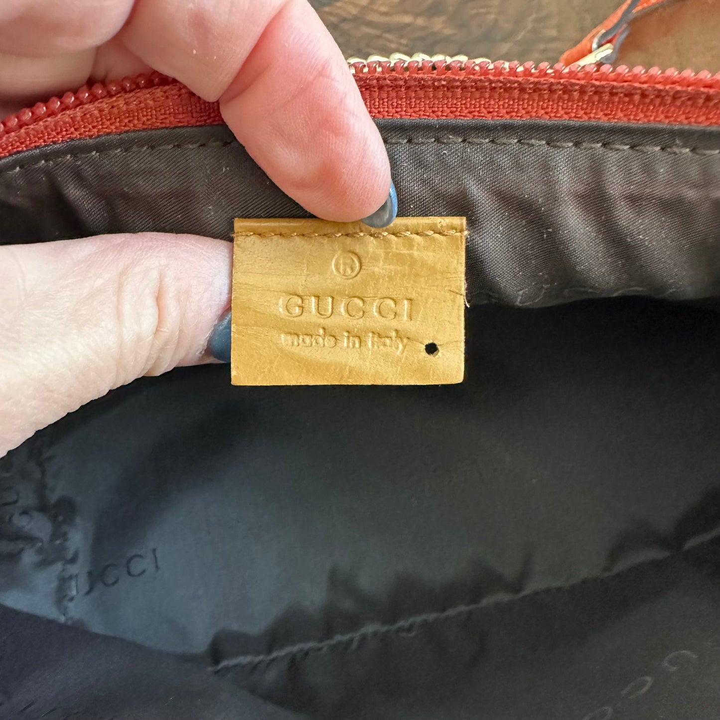 The Junco Crossbody - Orvis bags Suede GG in Rust Orange