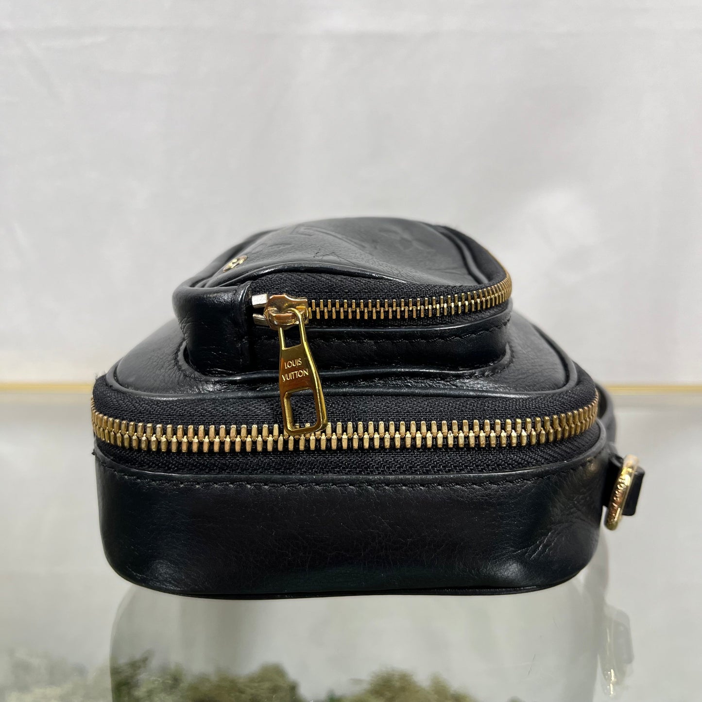 LOUIS VUITTON Monogram Embossed Utility Black Crossbody