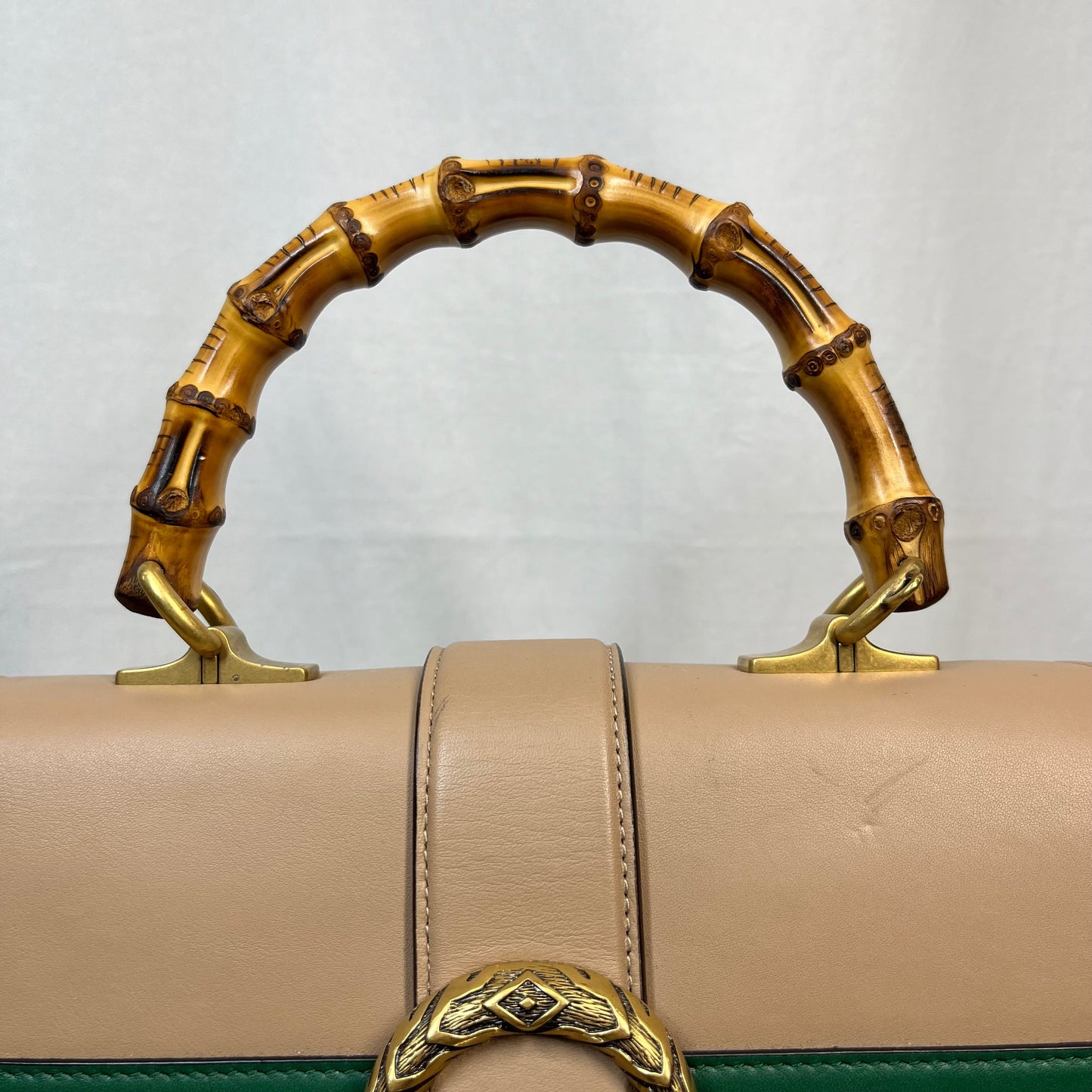 GUCCI Dionysus Bamboo Green Red & Beige Top Handle
