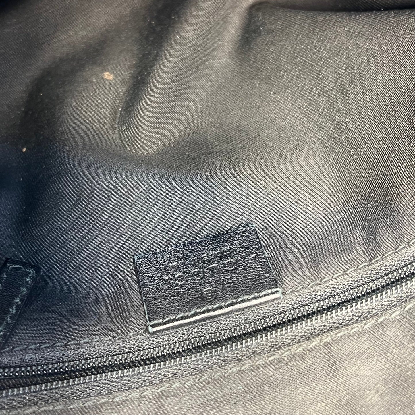 GUCCI Abbey Black GG Canvas D-Ring Crossbody Bag