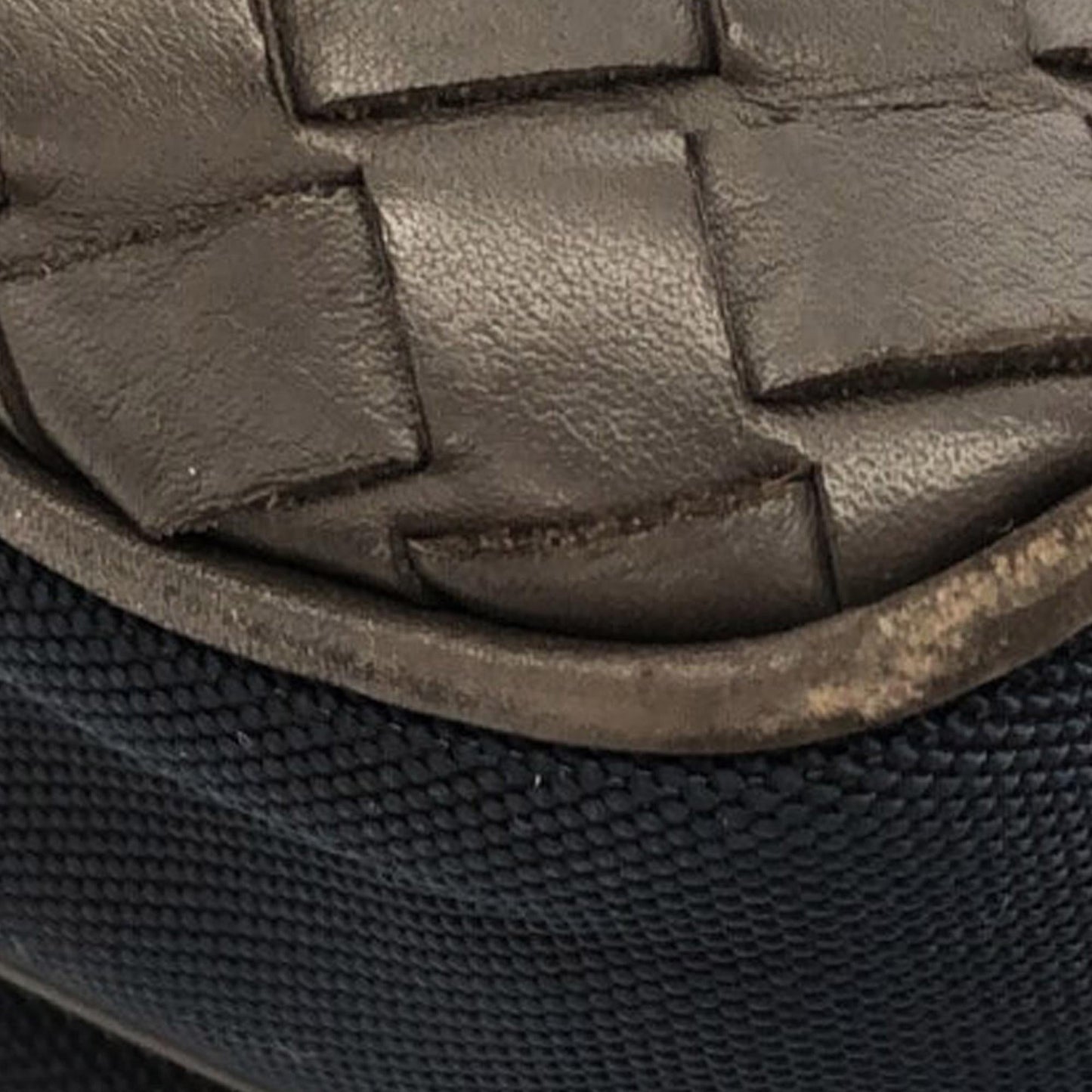 Bottega Veneta Intrecciato Leather and Canvas Crossbody