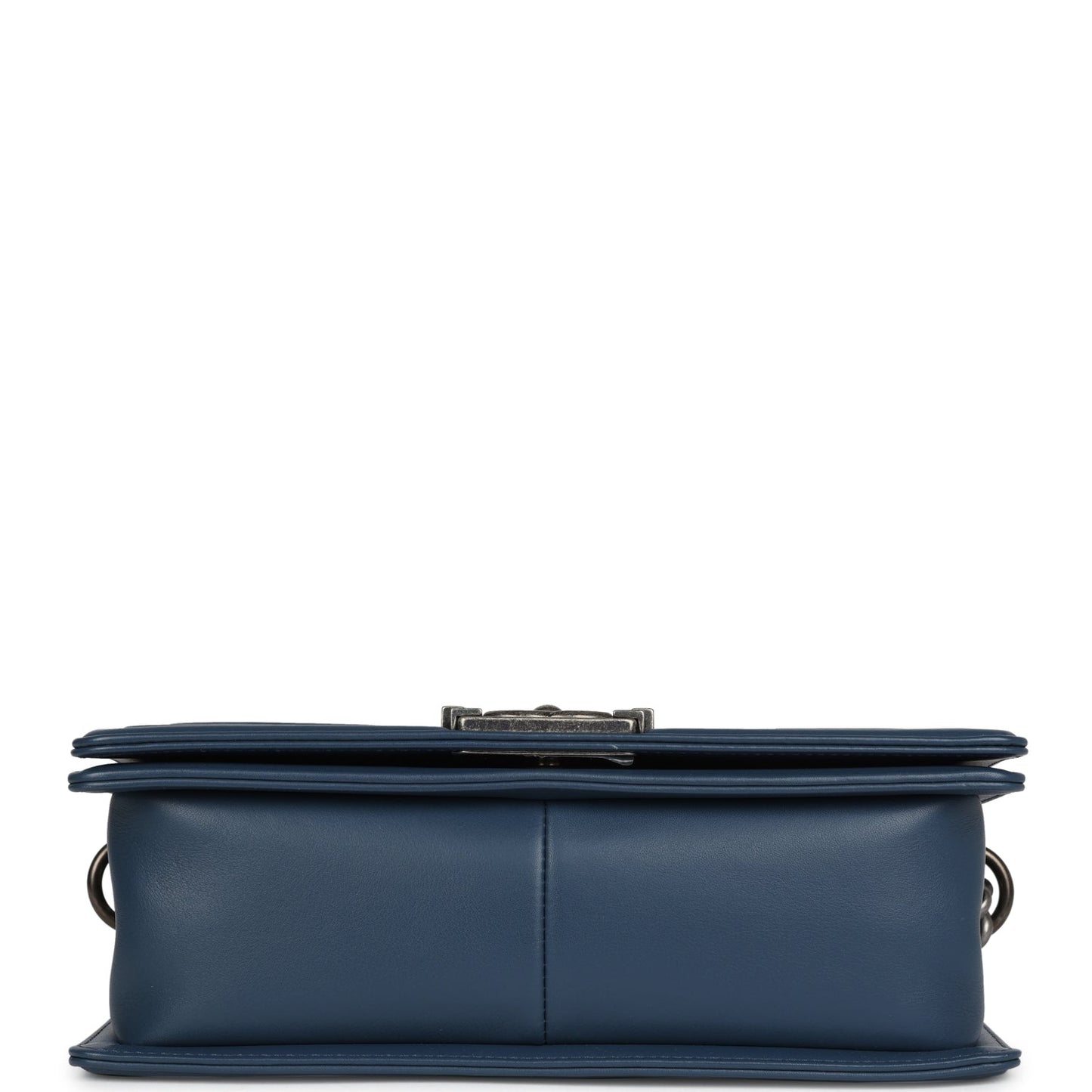 Chanel Medium Boy Bag Blue Lambskin Ruthenium Hardware