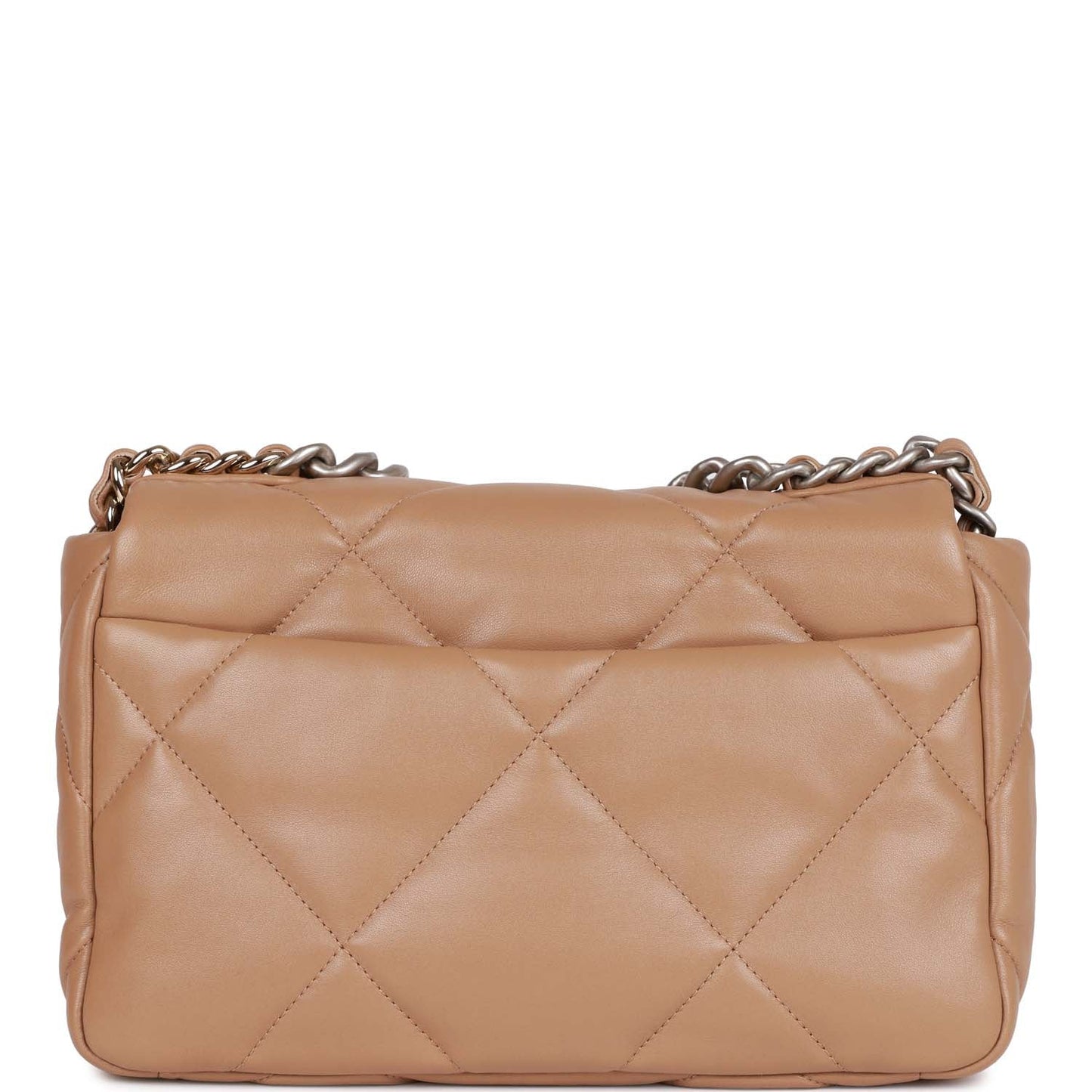 Chanel Medium 19 Flap Bag Dark Beige Calfskin Mixed Hardware