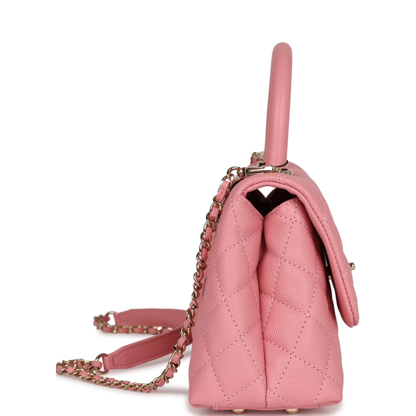 Chanel Small Coco Handle Dark Pink Caviar Light Gold Hardware