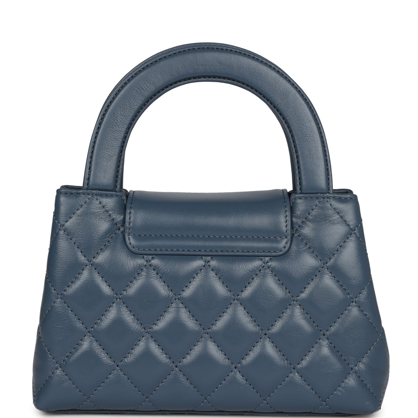 Chanel Small Kelly Shopper Blue Shiny Aged Calfskin Brushed Gold Hardware