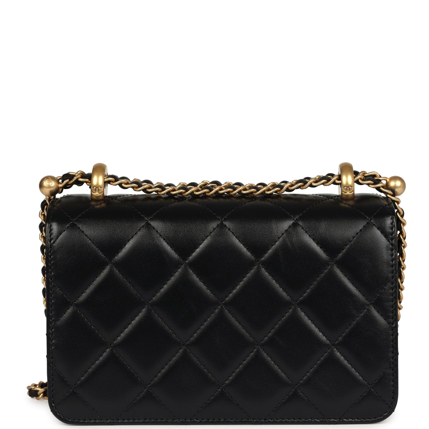 Chanel Small Perfect Fit Flap Bag Black Shiny Calfskin Brushed Gold Hardware