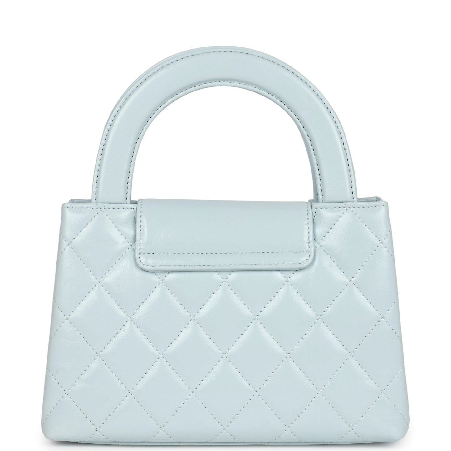 Chanel Small Kelly Shopper Light Blue Shiny Aged Calfskin Brushed Gold Hardware