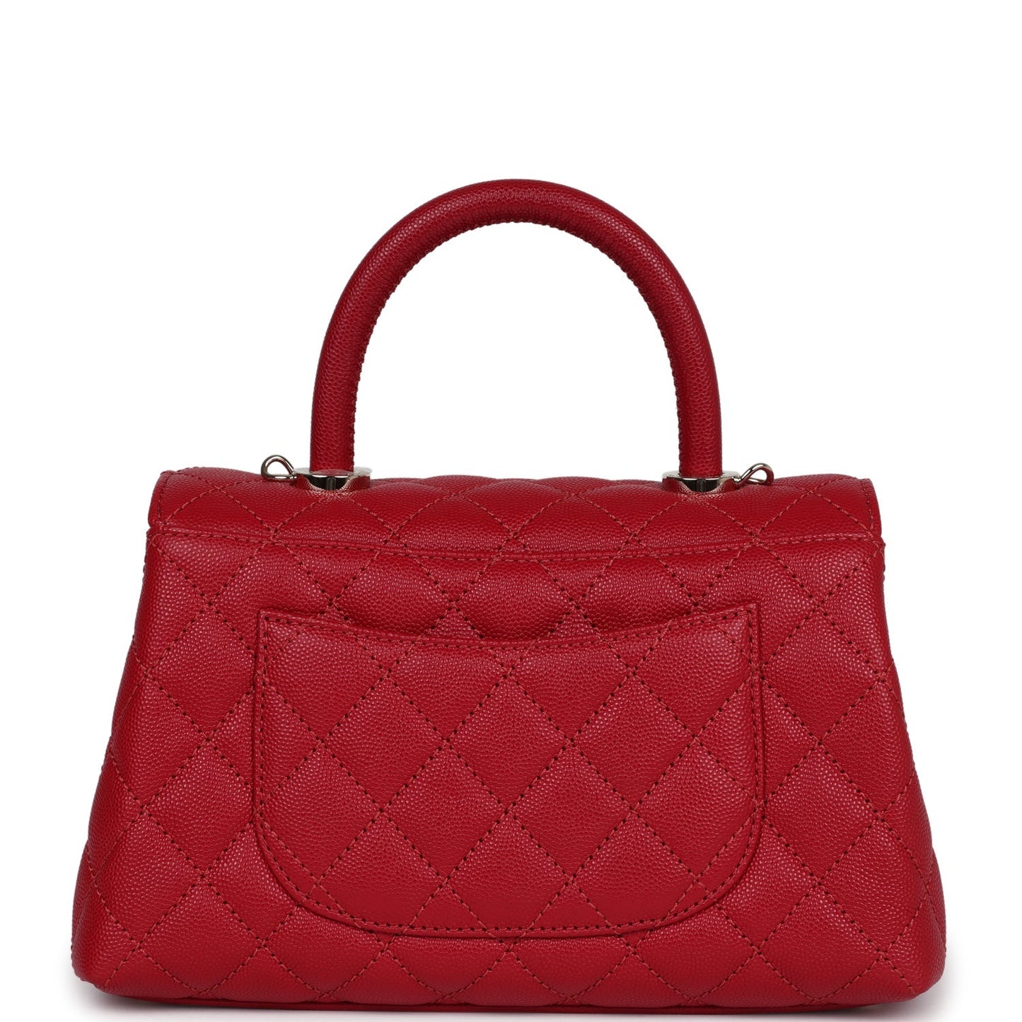 Chanel Small Coco Handle Dark Red Caviar Light Gold Hardware