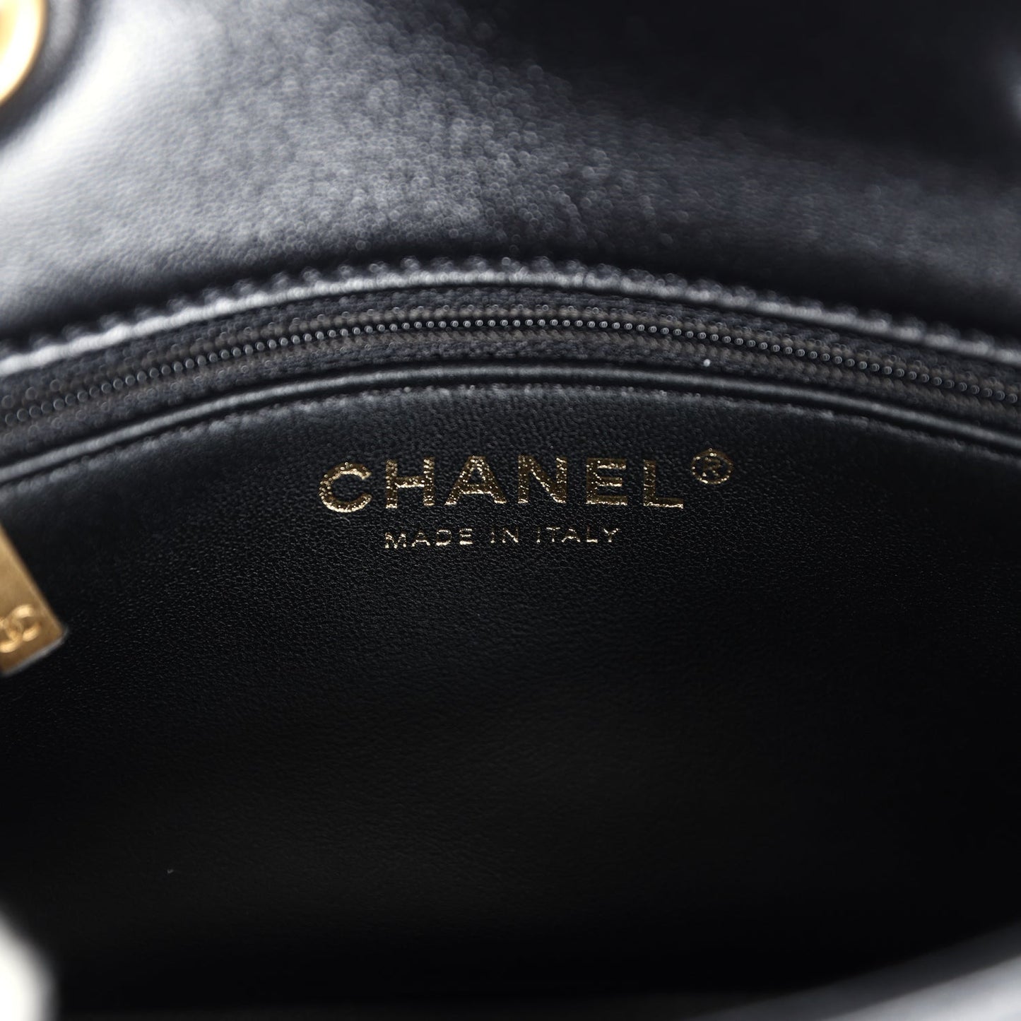 Chanel Mini Shearling Flap Bag Black Lambskin Brushed Gold Hardware