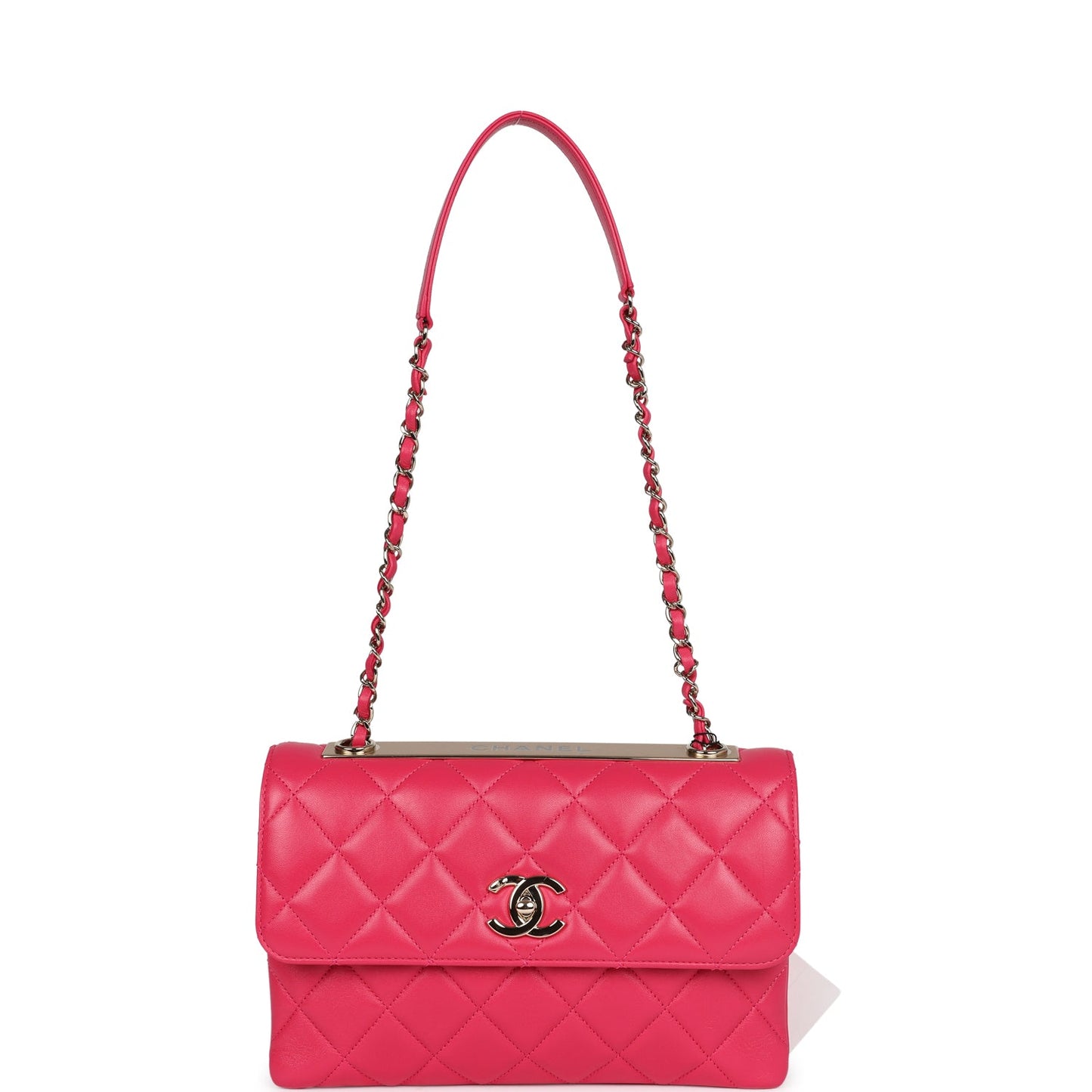Chanel Medium Trendy CC Flap Bag Dark Pink Lambskin Light Gold Hardware
