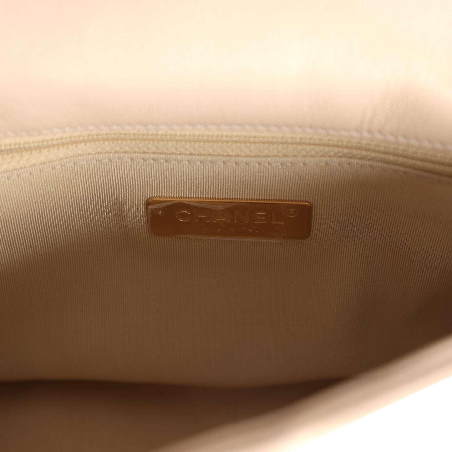 Chanel Medium 19 Flap Beige Lambskin Mixed Metal Hardware