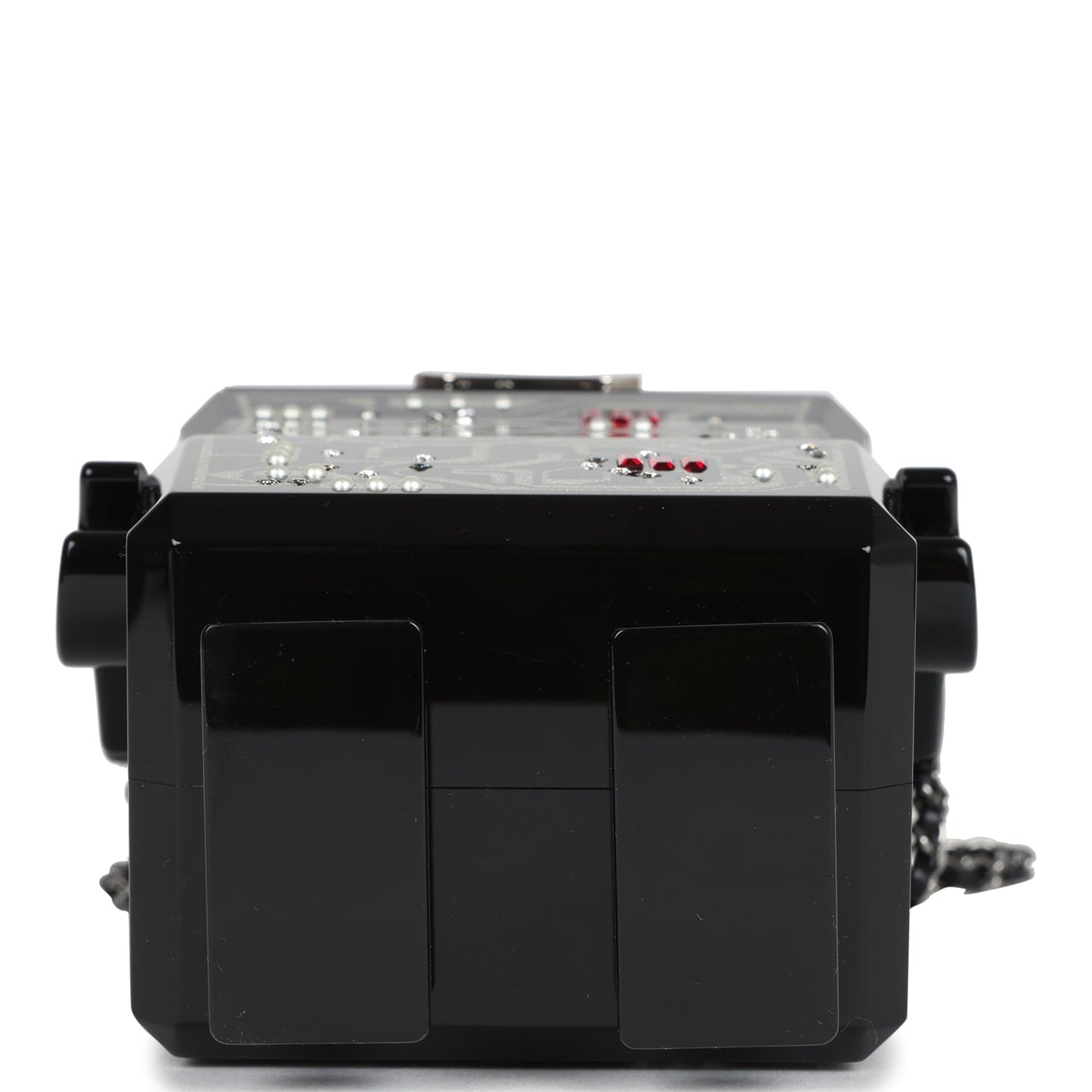 Chanel Limited Edition Robot Minaudière Bag Black Plexiglass and Crystals Ruthenium Hardware