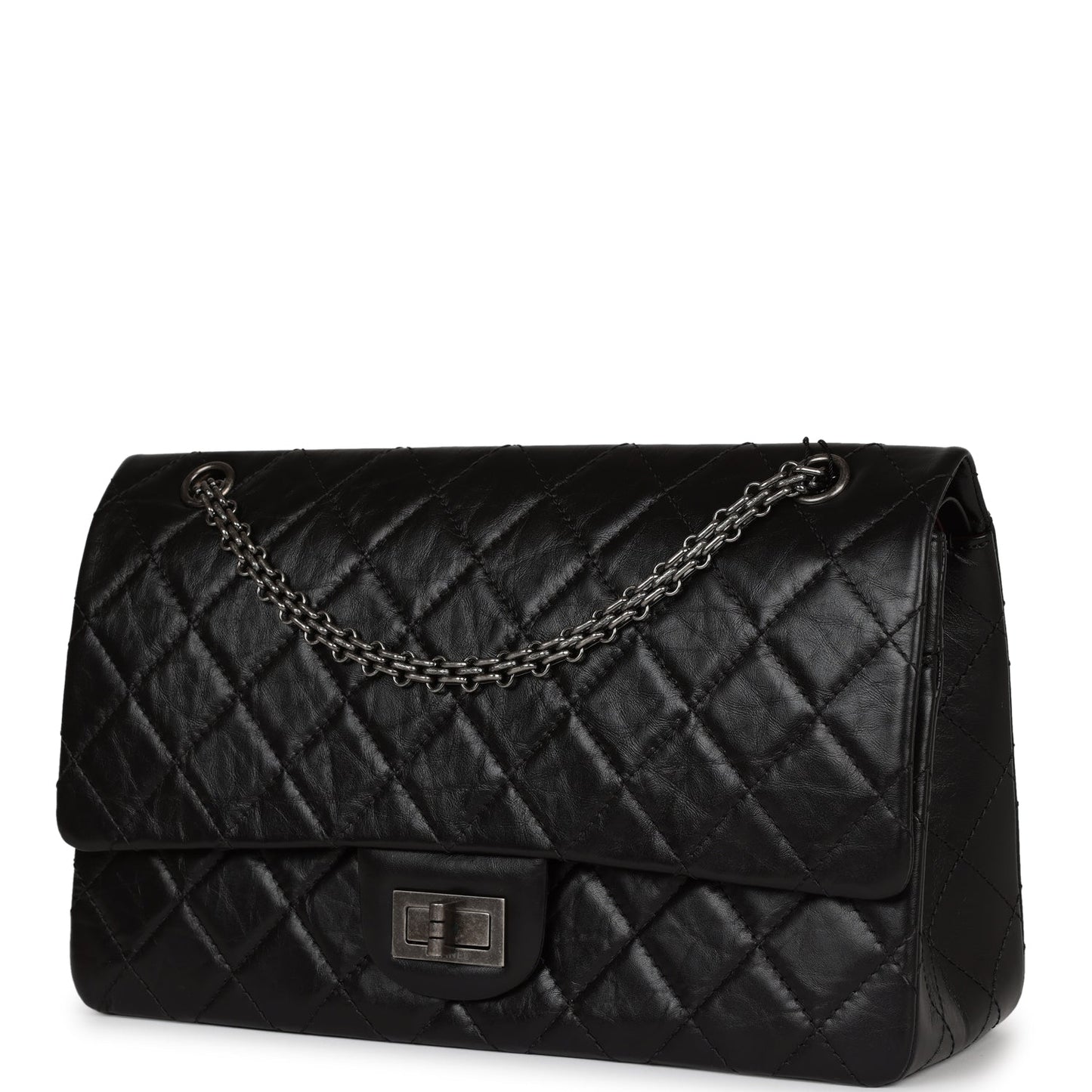 Chanel Jumbo Reissue 227 2.55 Flap Bag Aged Calfskin Ruthenium Hardware