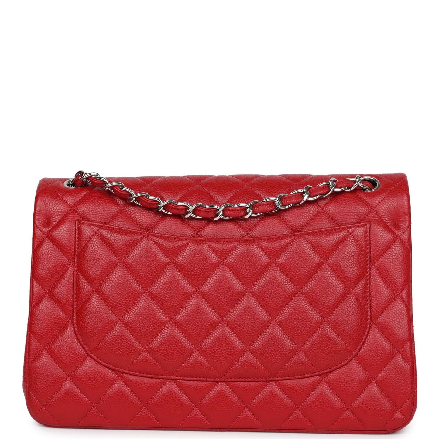 Chanel Jumbo Classic Double Flap Red Caviar Silver Hardware