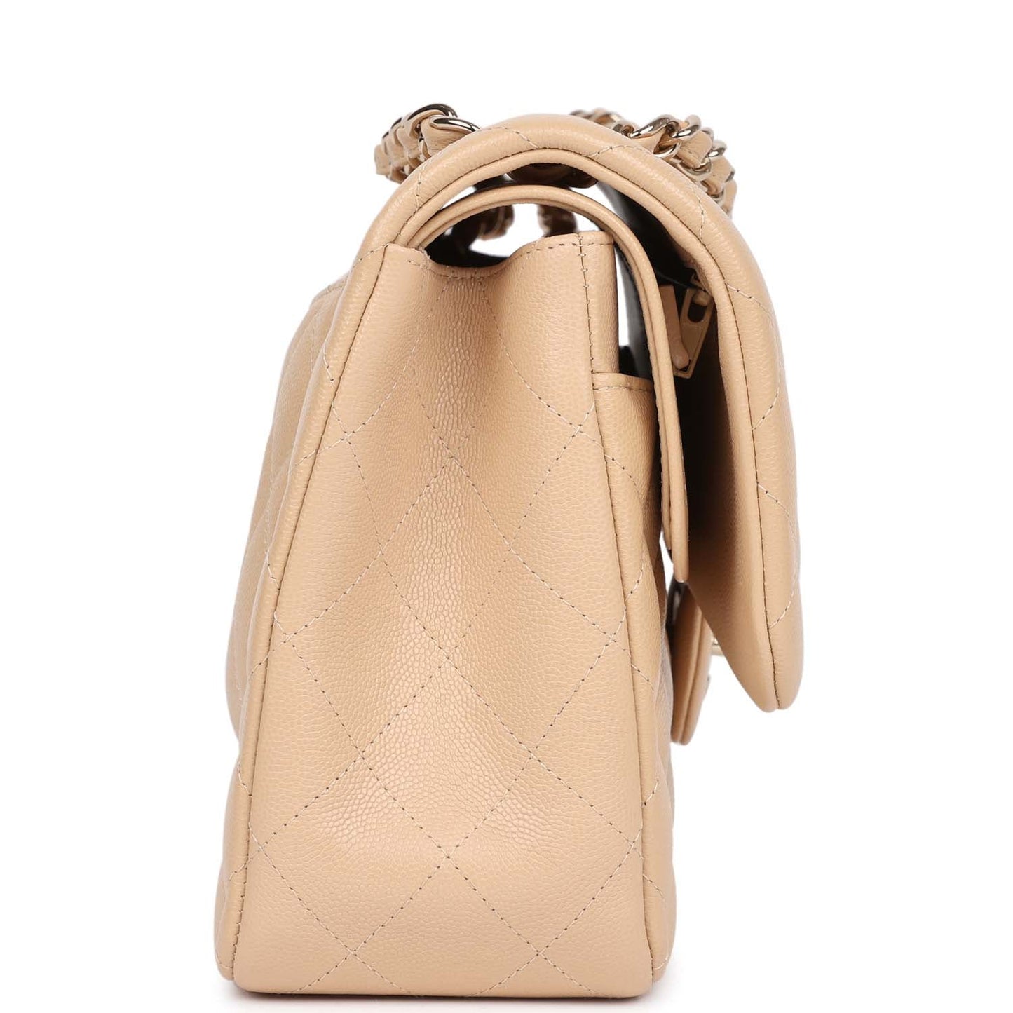 Chanel Jumbo Classic Double Flap Bag Light Beige Caviar Gold Hardware