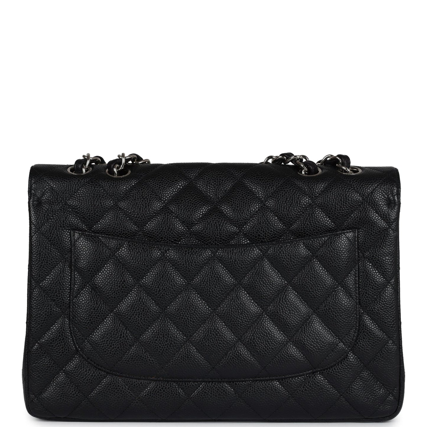 Chanel Jumbo Classic Single Flap Bag Black Caviar Silver Hardware