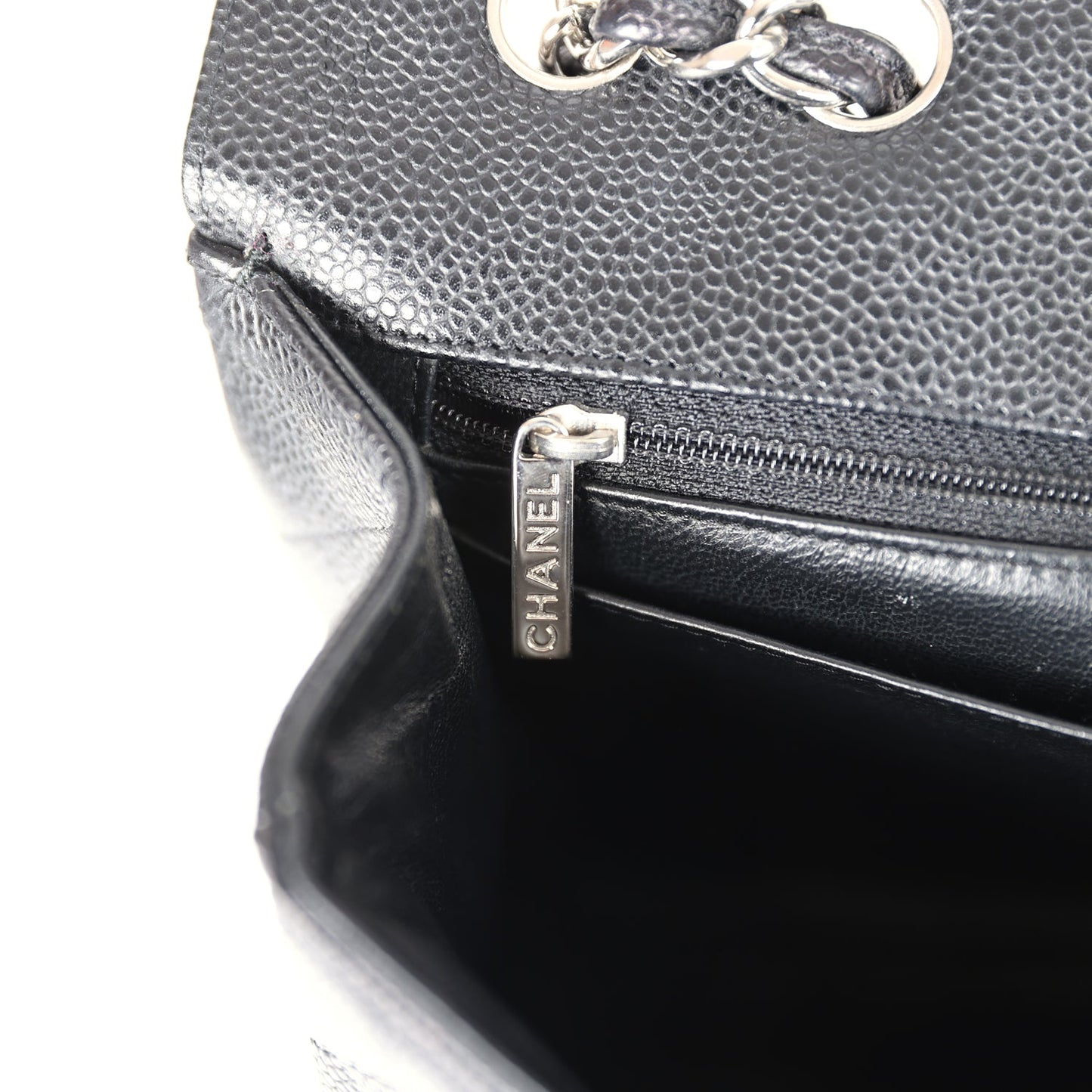 Chanel Jumbo Classic Single Flap Bag Black Caviar Silver Hardware