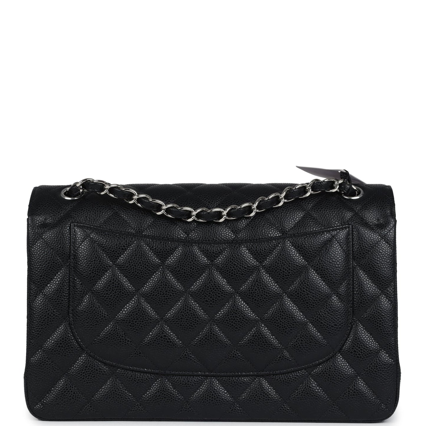 Chanel Jumbo Classic Double Flap Bag Black Caviar Silver Hardware