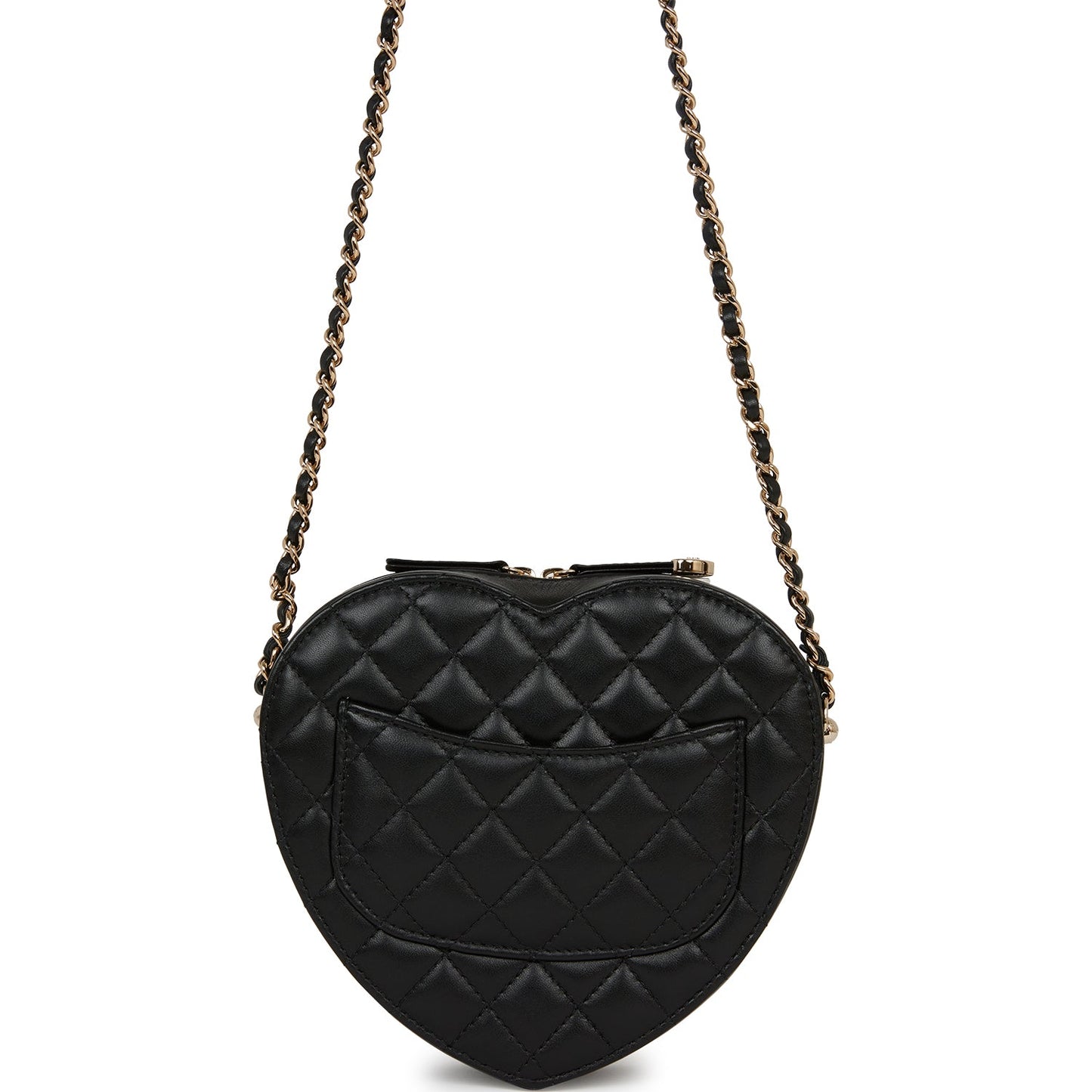 Chanel CC In Love Large Heart Bag Black Lambskin Light Gold Hardware