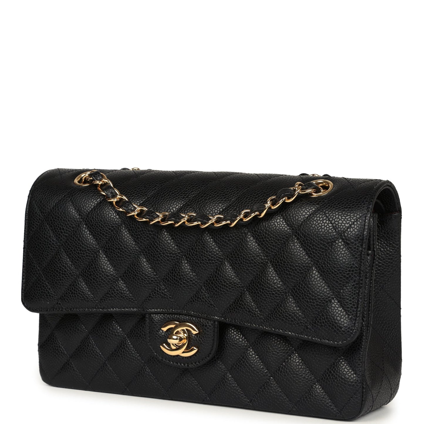 Chanel Medium Classic Double Flap Black Caviar Gold Hardware