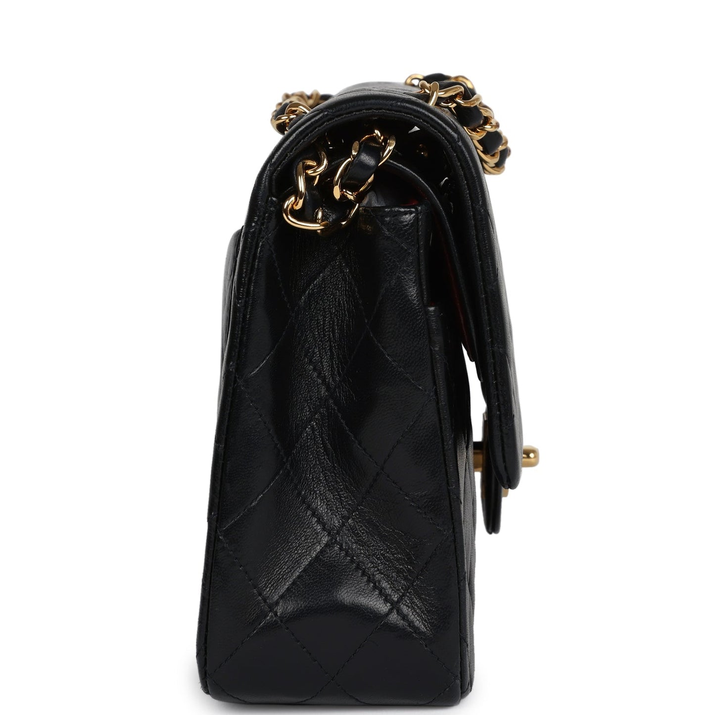 Vintage Chanel Medium Classic Double Flap Black Lambskin Gold Hardware