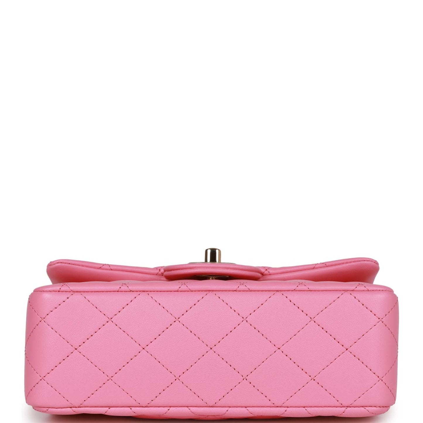 Chanel Rectangular Mini Flap Bag with Top Handle Pink Lambskin Light Gold Hardware