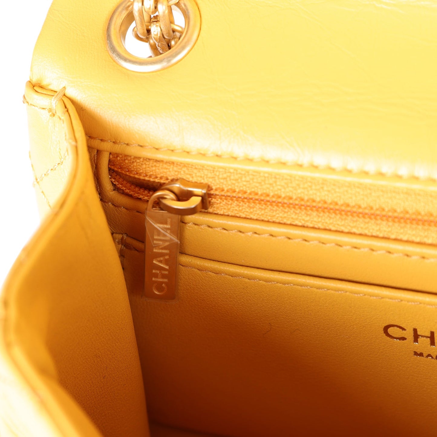 Chanel Mini Reissue 224 2.55 Flap Yellow Aged Calfskin Antique Gold Hardware