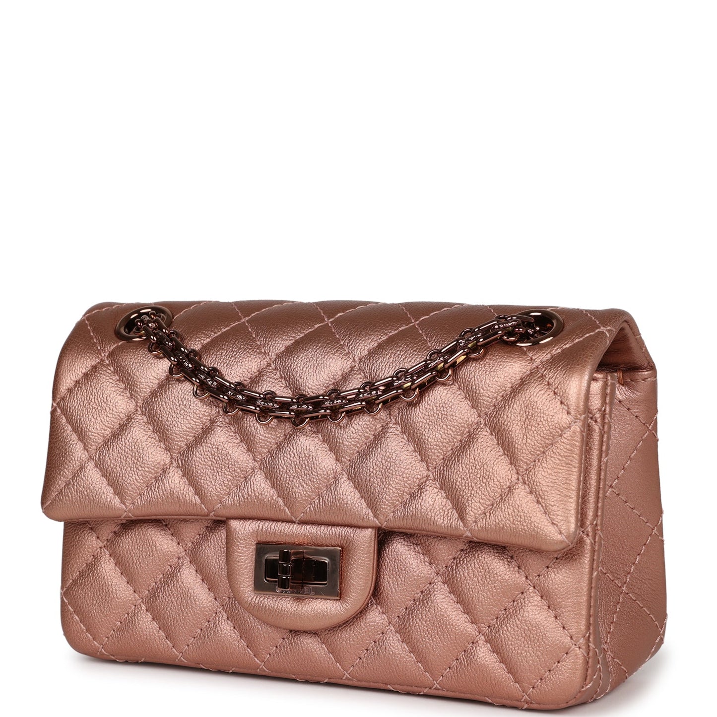 Chanel Mini Reissue 224 2.55 Flap Rose Gold Calfskin Rose Gold Hardware
