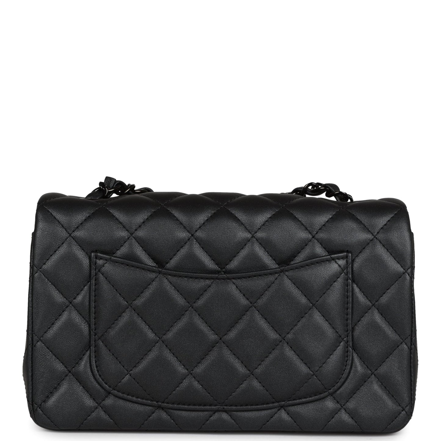 Chanel Mini Rectangular Flap So Black Iridescent Lambskin Black Hardware