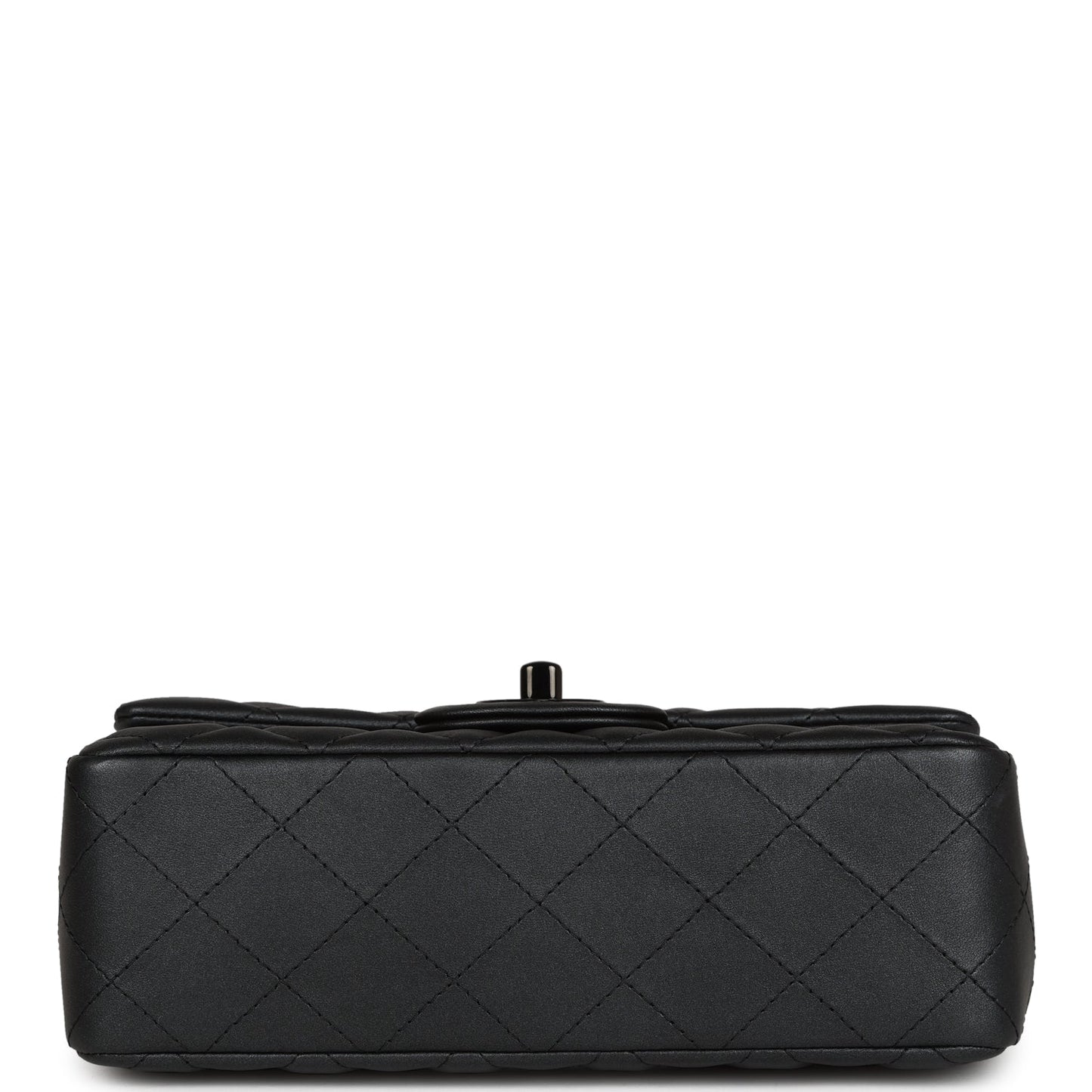 Chanel Mini Rectangular Flap So Black Iridescent Lambskin Black Hardware