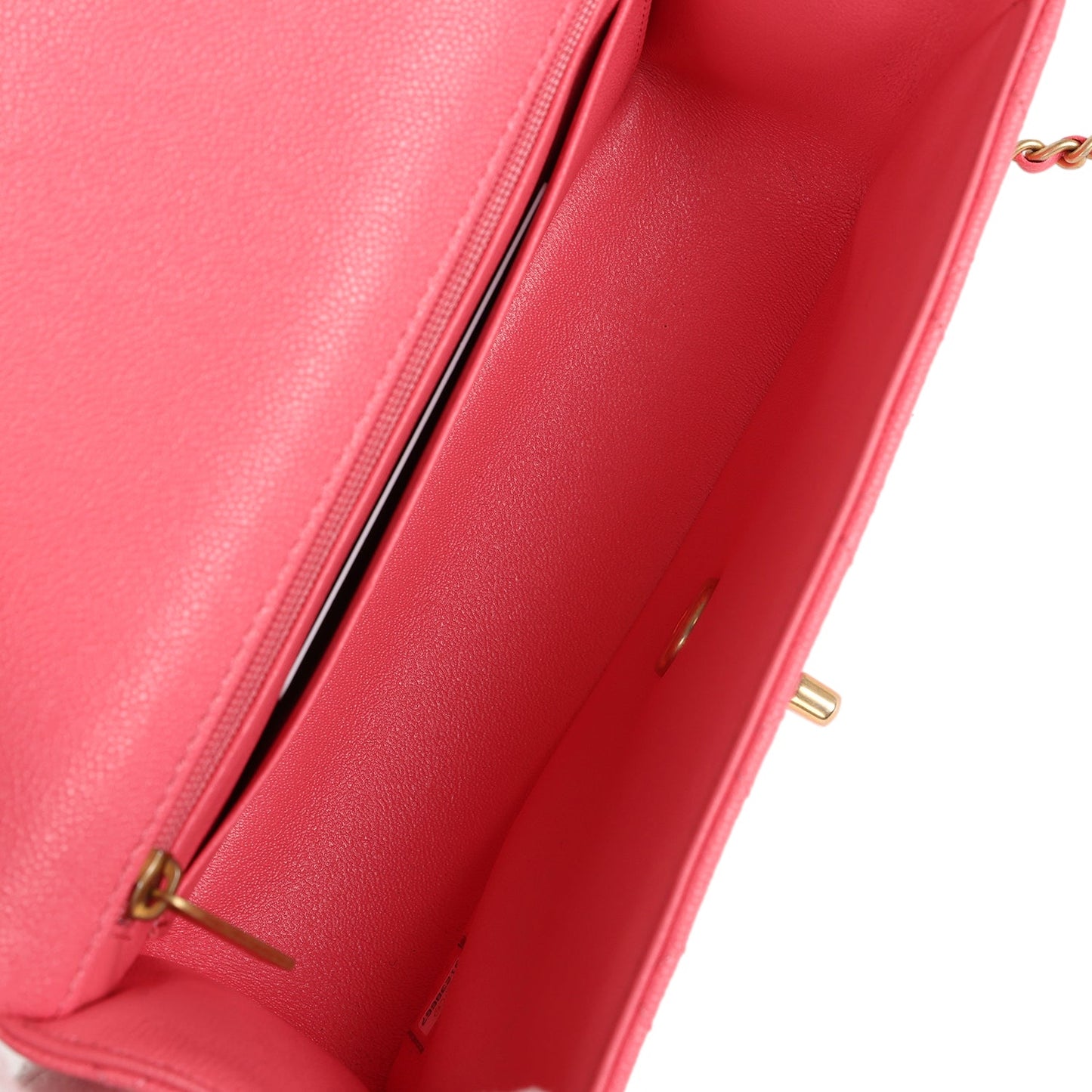 Chanel Mini Rectangular Flap with Top Handle Hot Pink Caviar Antique Gold Hardware