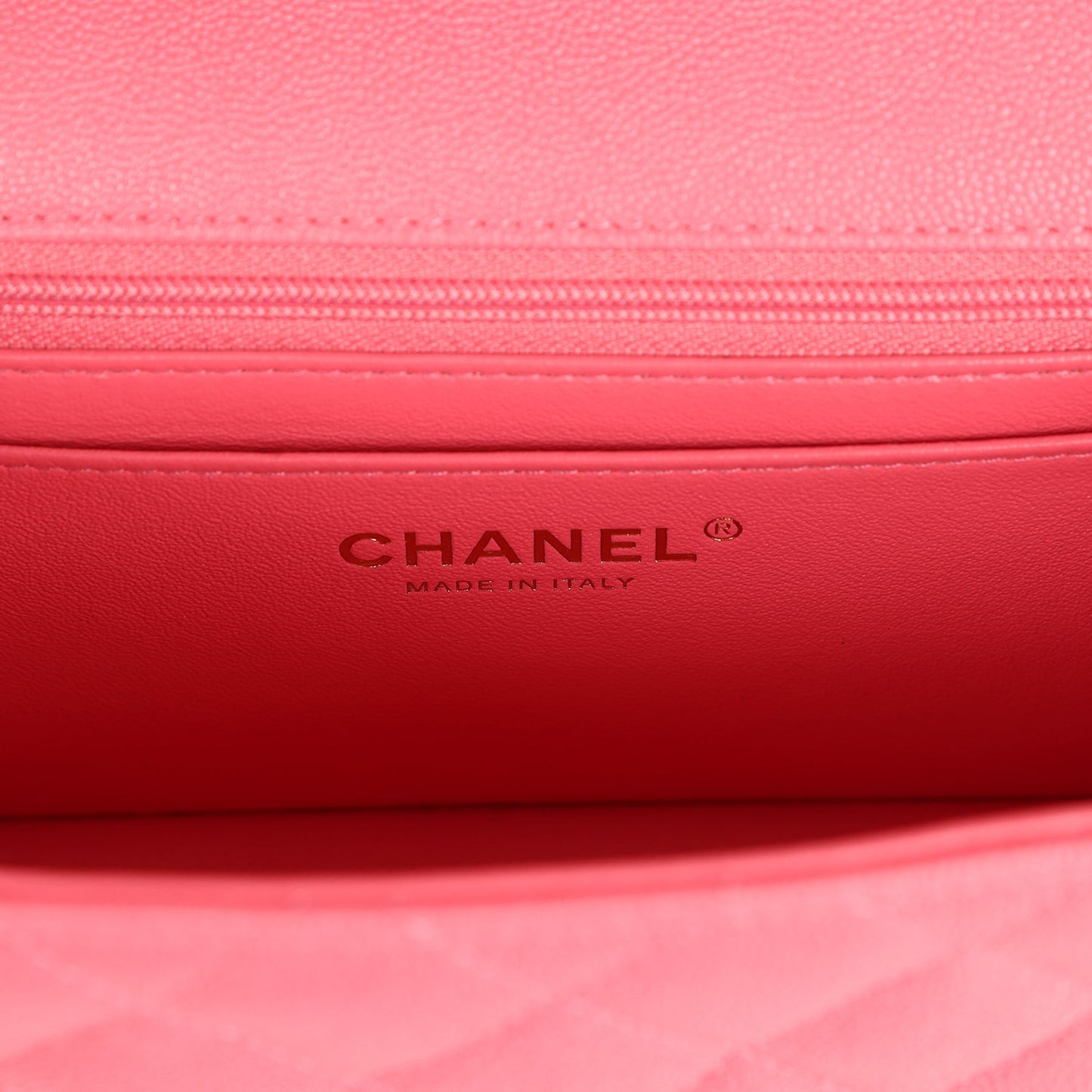 Chanel Mini Rectangular Flap with Top Handle Hot Pink Caviar Antique Gold Hardware