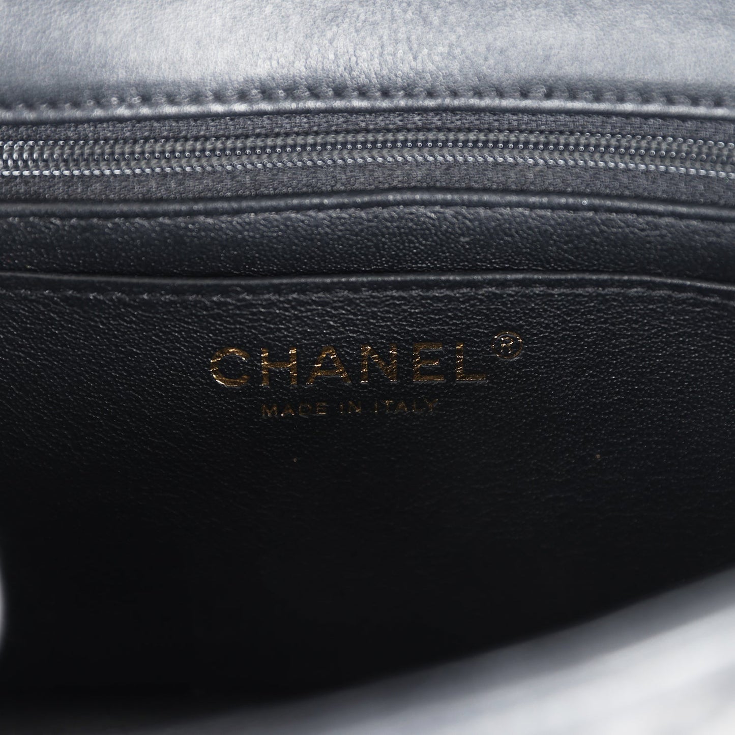 Chanel Mini Rectangular Flap with Top Handle Black Lambskin Light Gold Hardware