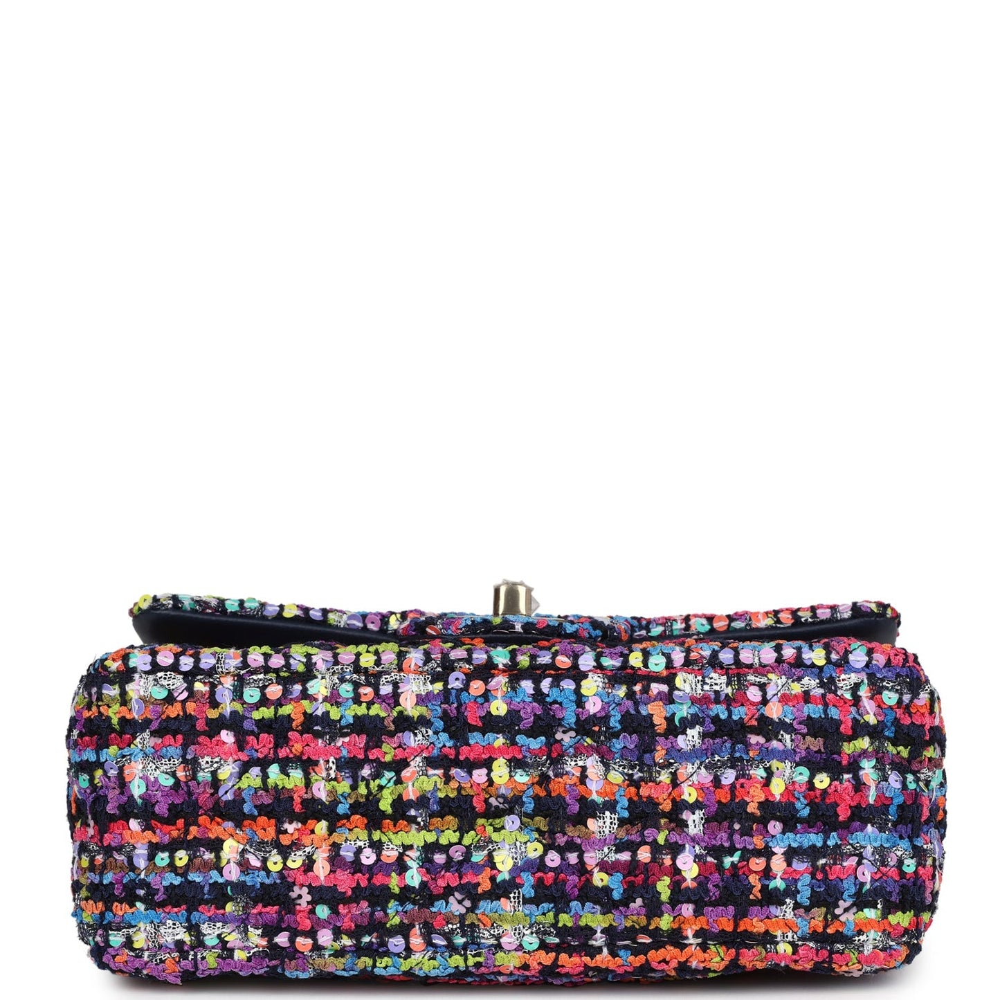 Chanel Mini Rectangular Flap Bag Multicolored Tweed and Sequins Gold Hardware