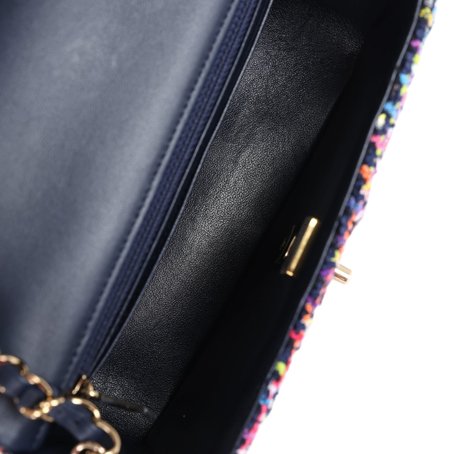Chanel Mini Rectangular Flap Bag Multicolored Tweed and Sequins Gold Hardware