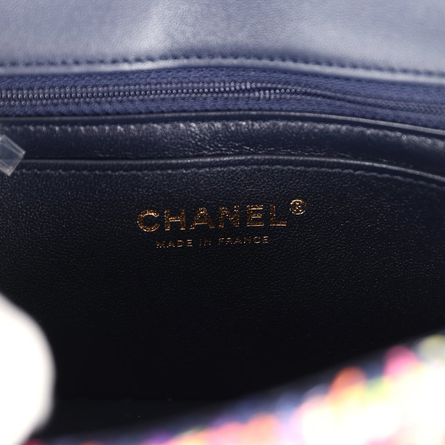 Chanel Mini Rectangular Flap Bag Multicolored Tweed and Sequins Gold Hardware