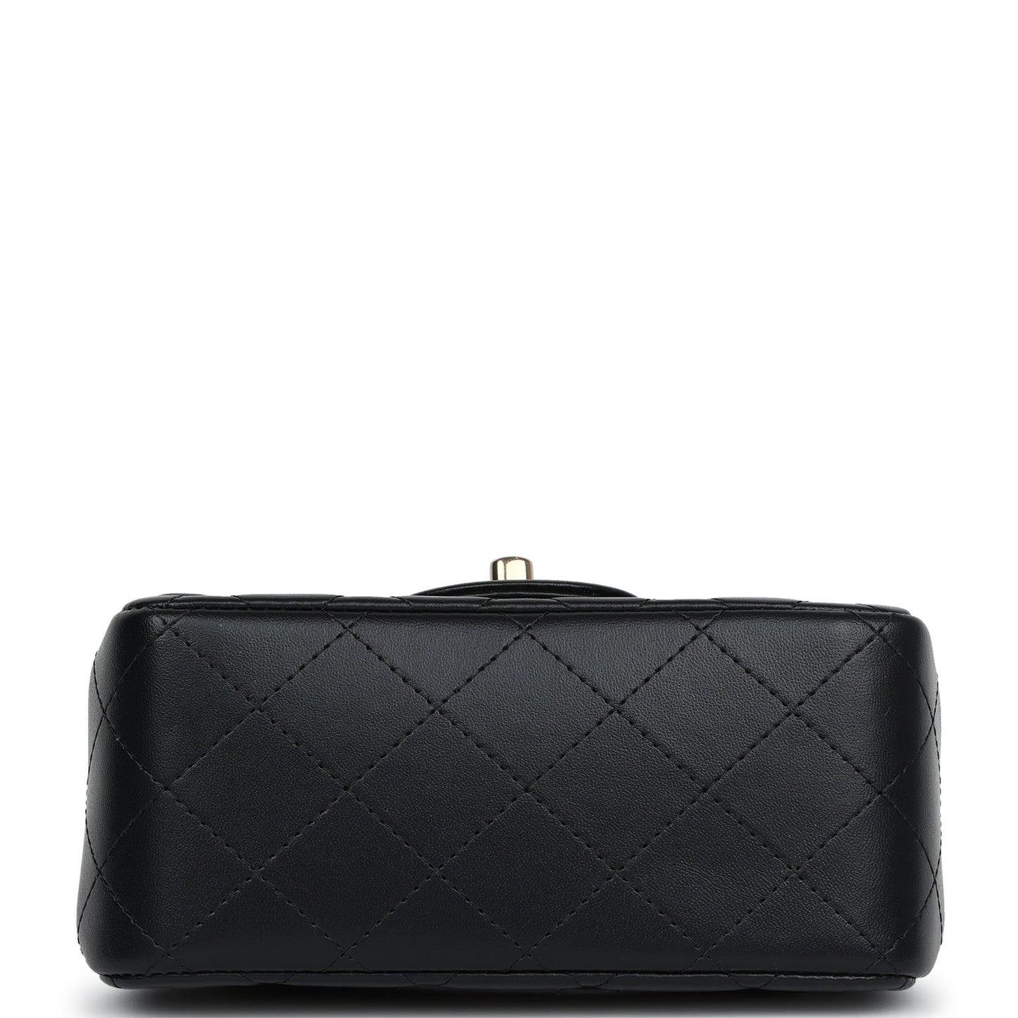 Chanel Mini Classic Square Flap Bag Black Lambskin Light Gold Hardware