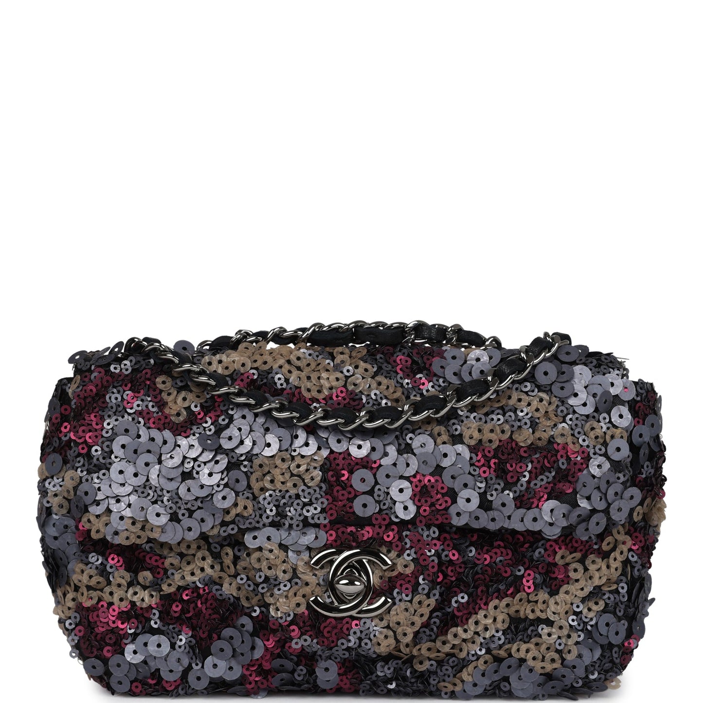 Chanel Limited Edition Extra Mini Flap Bag Multicolor Sequin Ruthenium Hardware