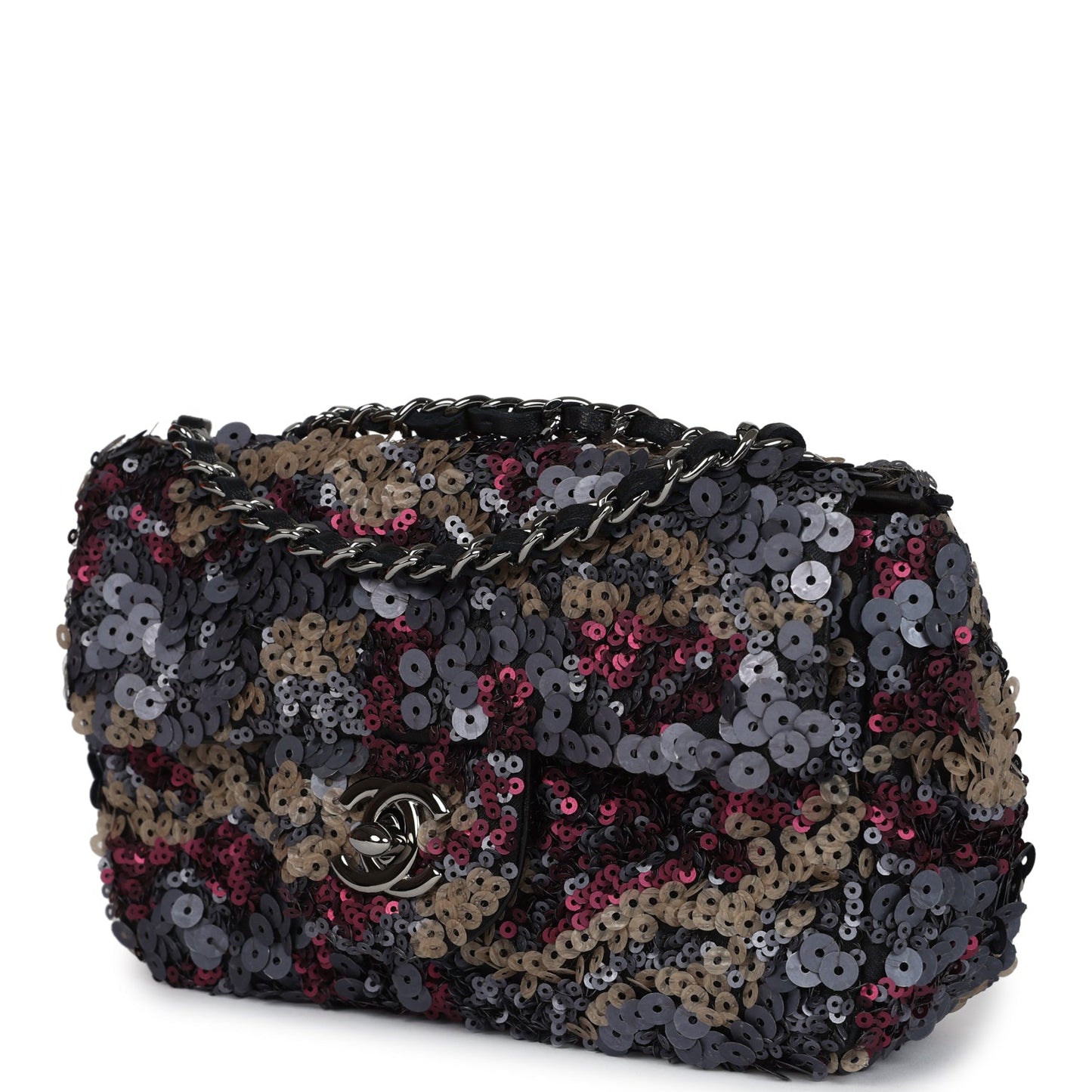 Chanel Limited Edition Extra Mini Flap Bag Multicolor Sequin Ruthenium Hardware