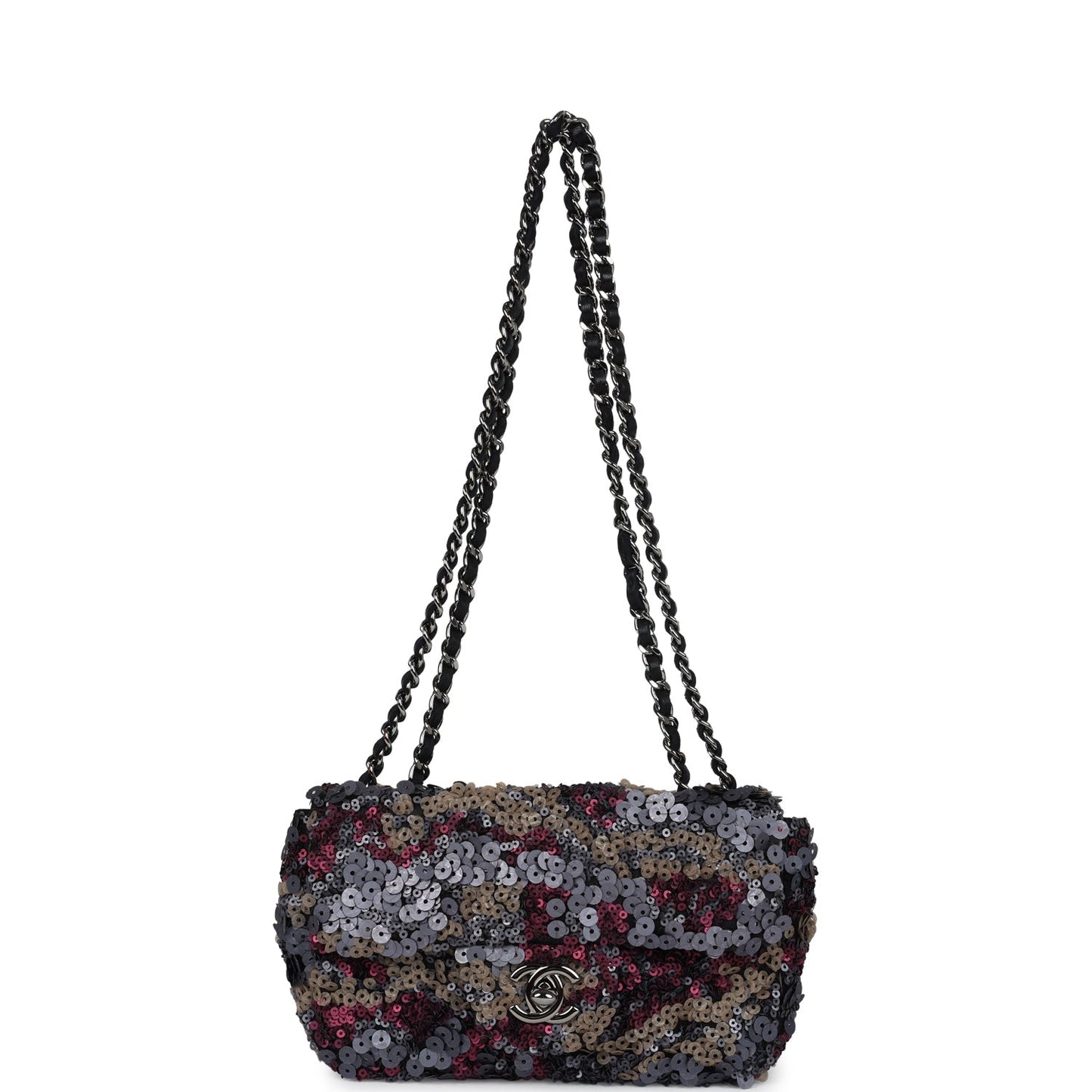 Chanel Limited Edition Extra Mini Flap Bag Multicolor Sequin Ruthenium Hardware