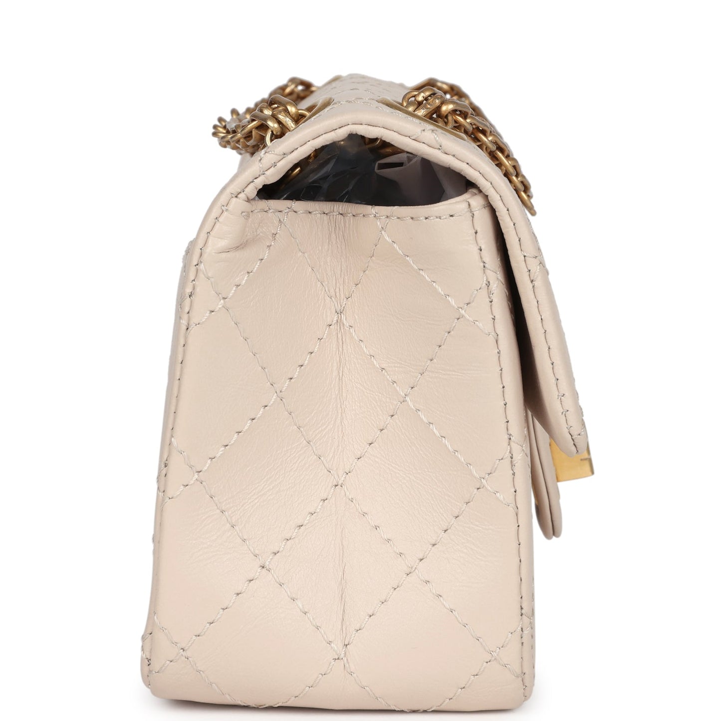 Chanel Mini Reissue 224 2.55 Flap Bag Beige Aged Calfskin Antique Gold Hardware