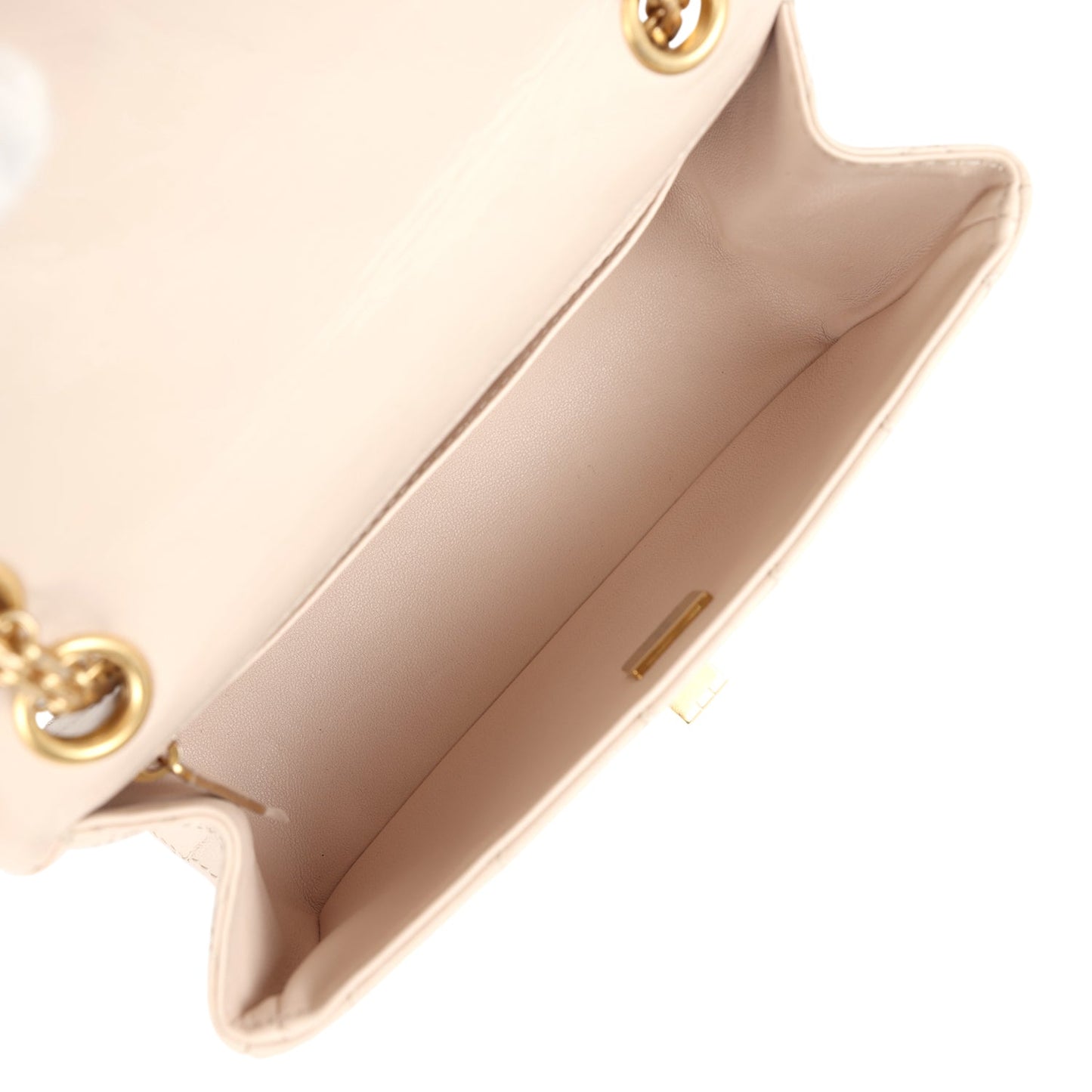 Chanel Mini Reissue 224 2.55 Flap Bag Beige Aged Calfskin Antique Gold Hardware