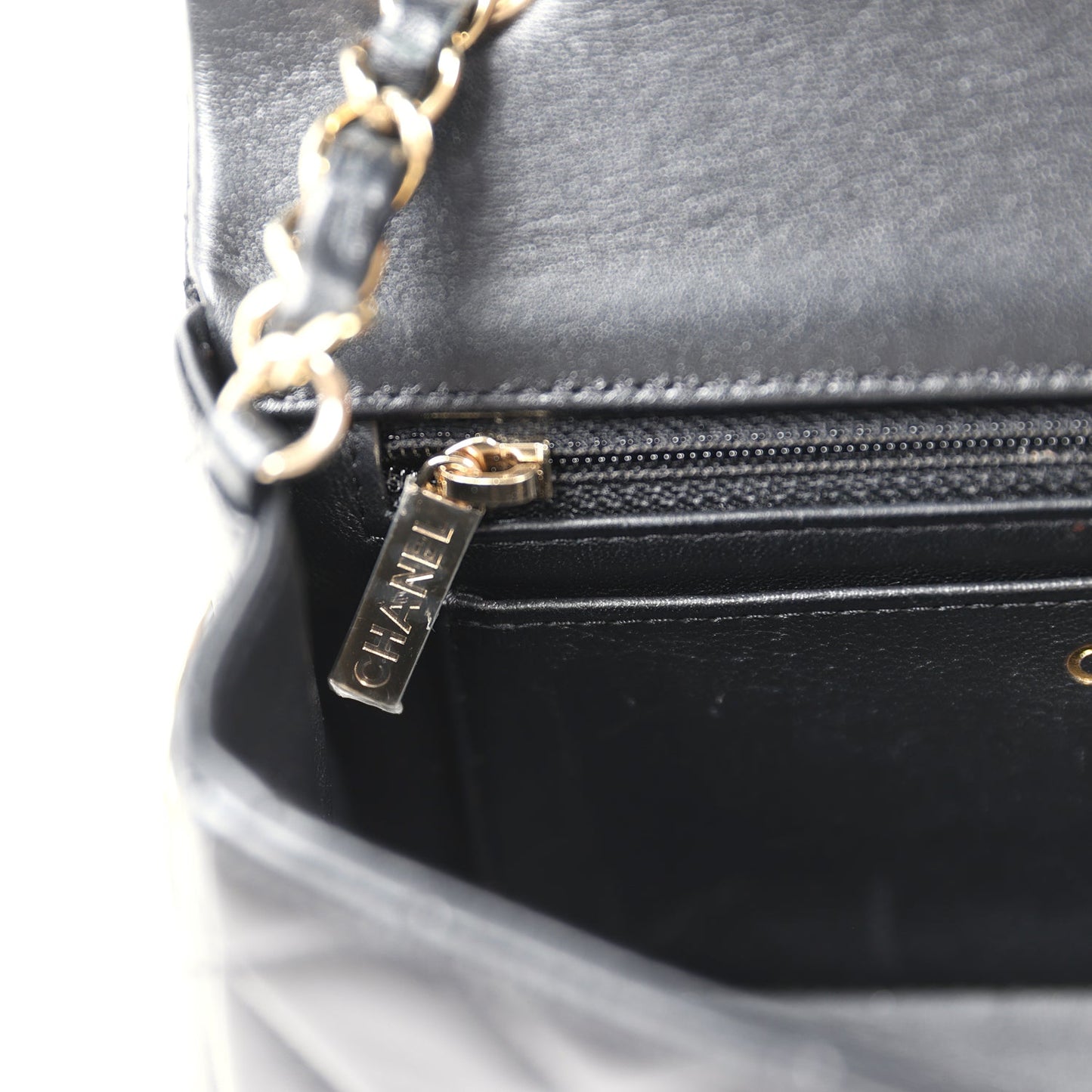 Chanel Mini Rectangular Flap Bag Black Lambskin Gold Hardware