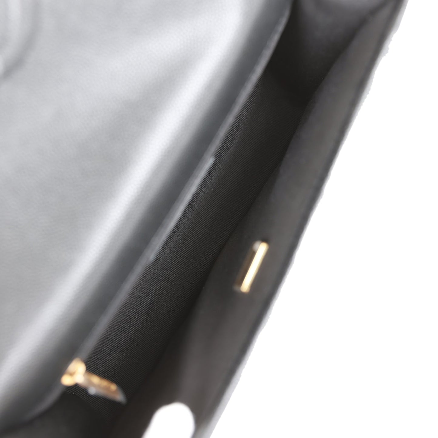 Chanel School Memory Top Handle Flap Bag Black Caviar Antique Gold Hardware