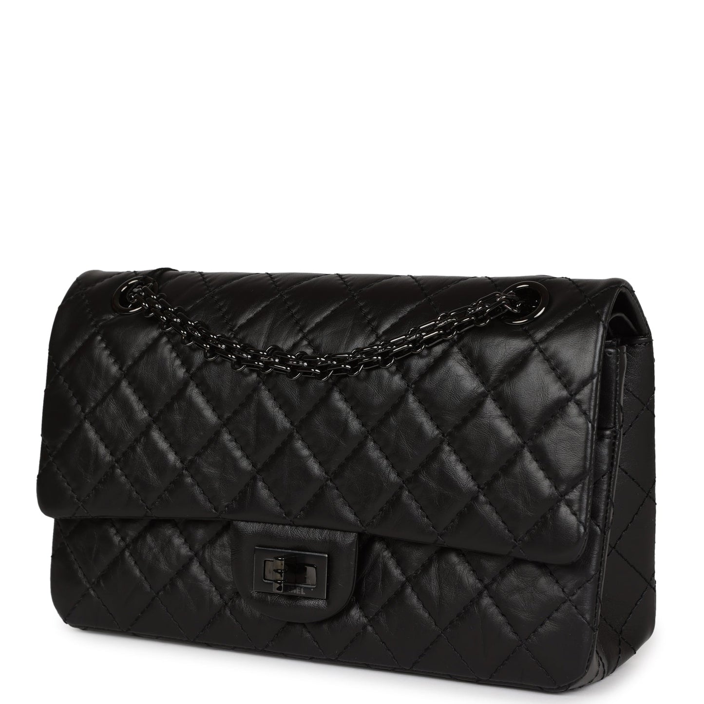 Chanel Small Reissue 226 2.55 SO Black Aged Calfskin Black Hardware