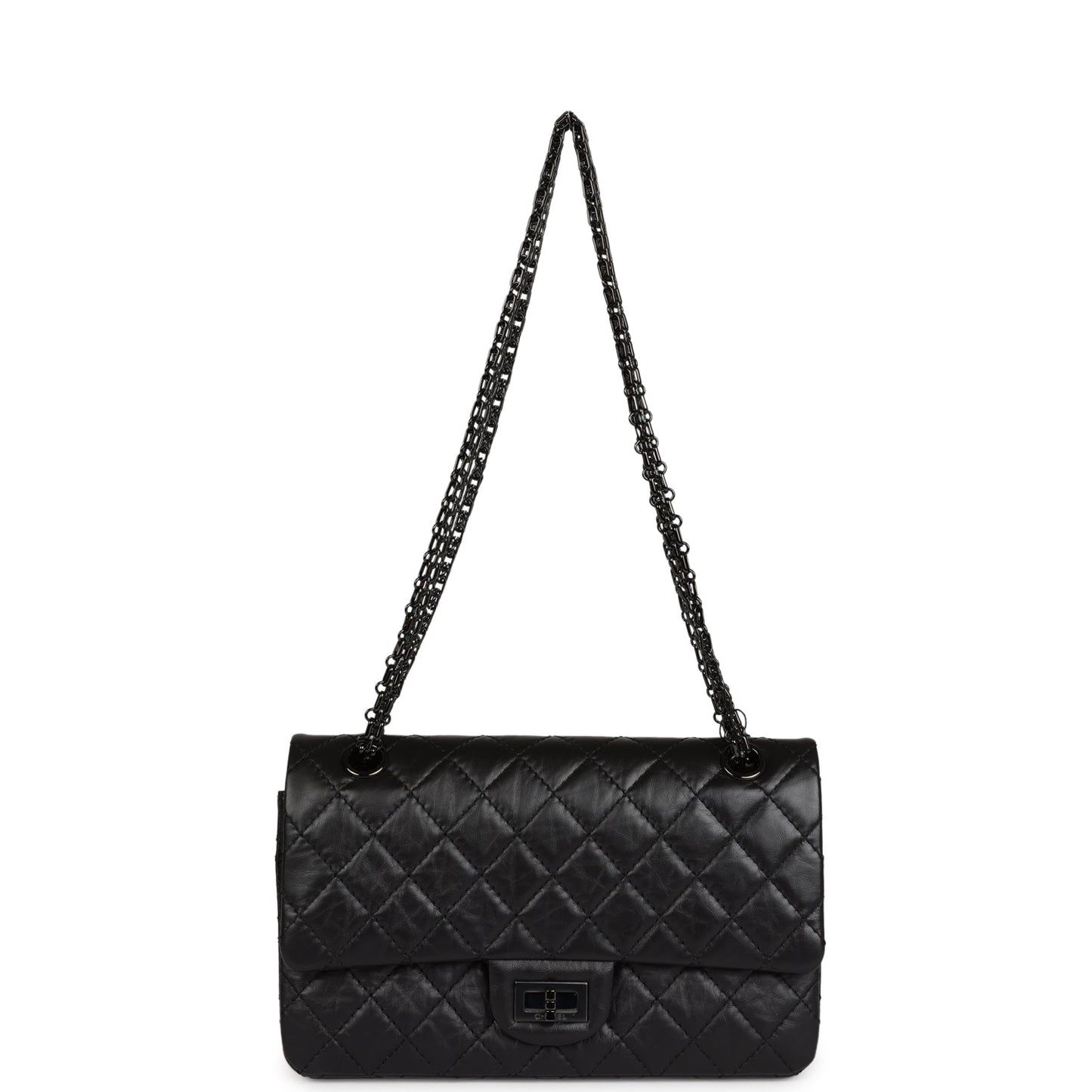 Chanel Small Reissue 226 2.55 SO Black Aged Calfskin Black Hardware