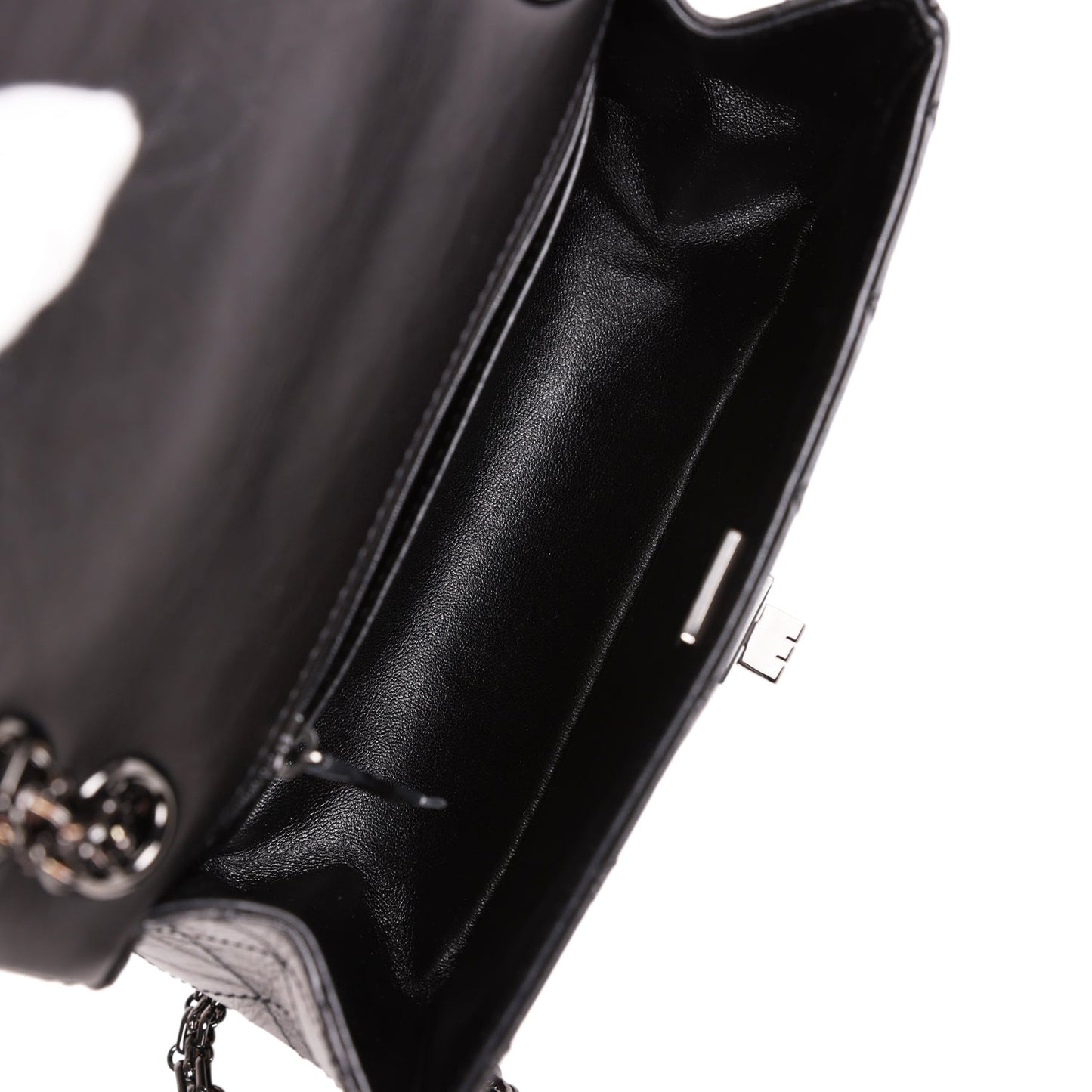 Chanel Mini Reissue 224 2.55 Flap So Black Aged Calfskin Black Hardware
