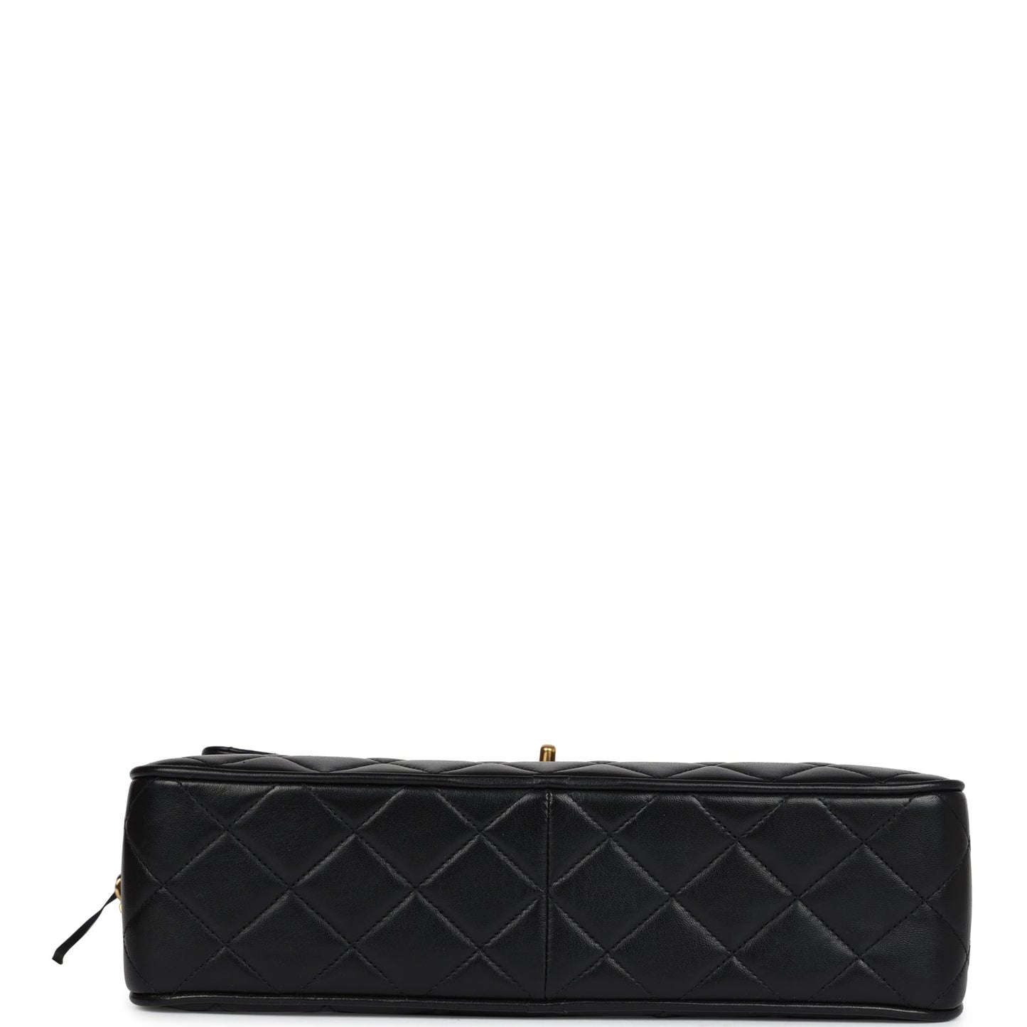 Vintage Chanel Front Pocket Camera Bag Black Lambskin Gold Hardware