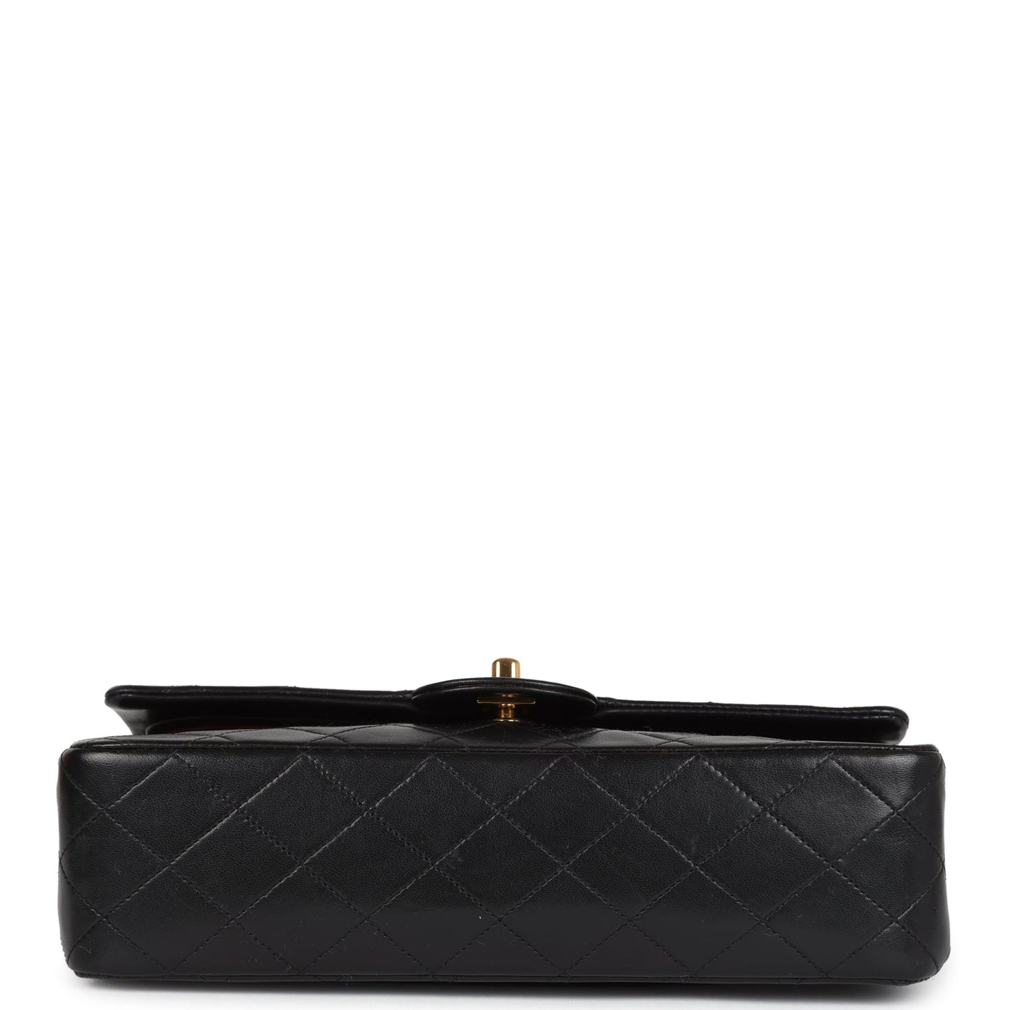 Vintage Chanel Medium Classic Double Flap Bag Black Lambskin Gold Hardware