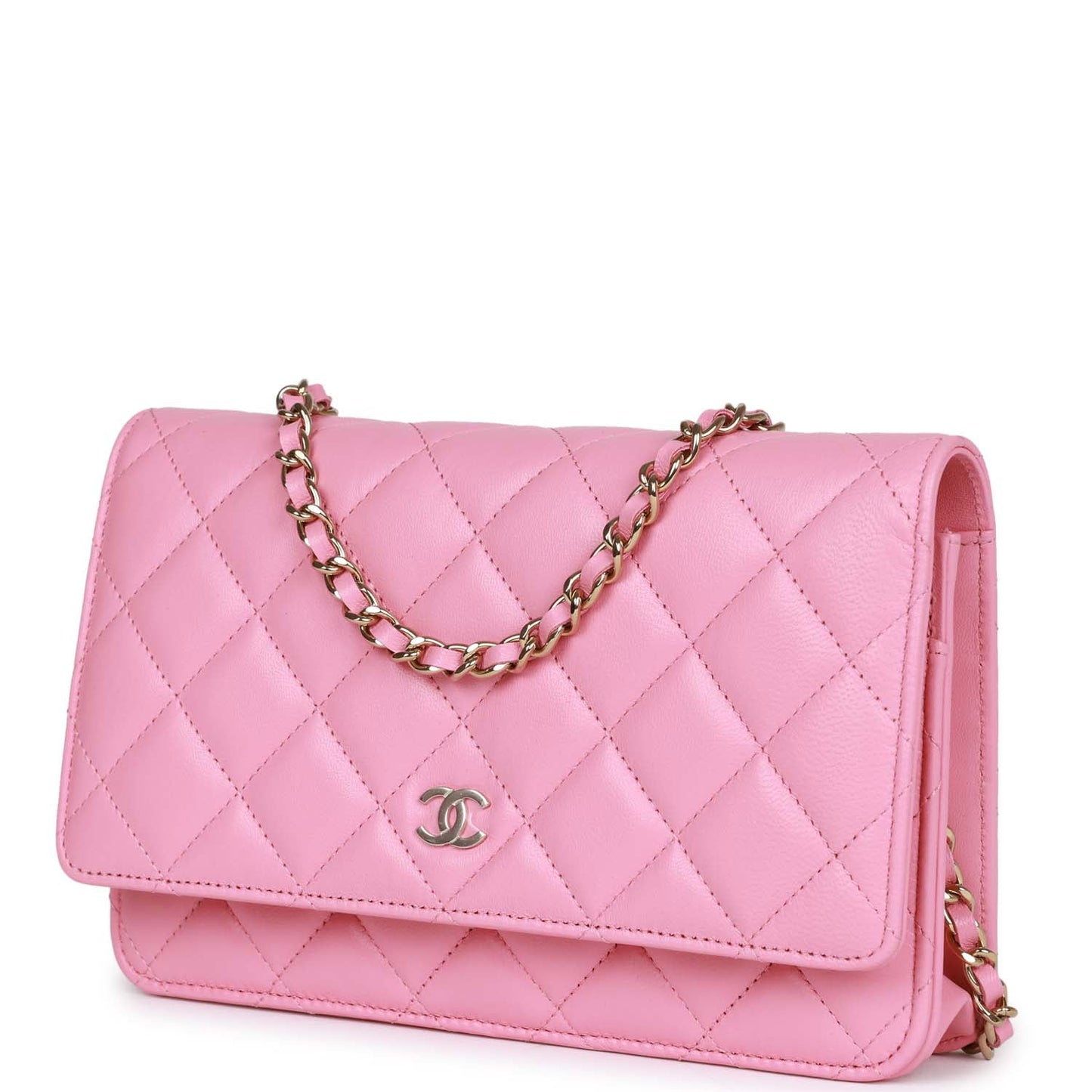 Chanel Wallet On Chain WOC Pink Lambskin Gold Hardware